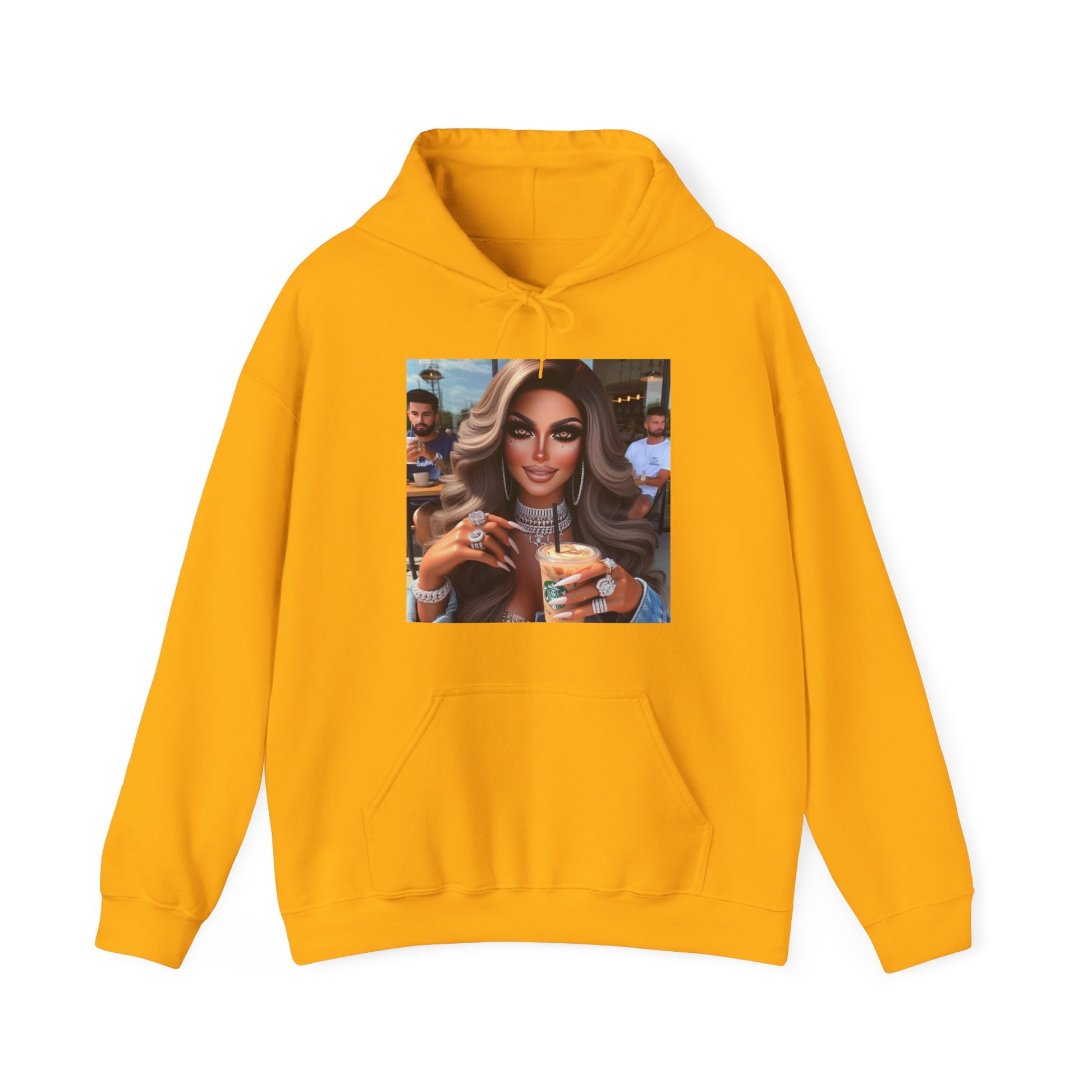 Coffee Beauty Hoodie Hoodie Printify Gold S