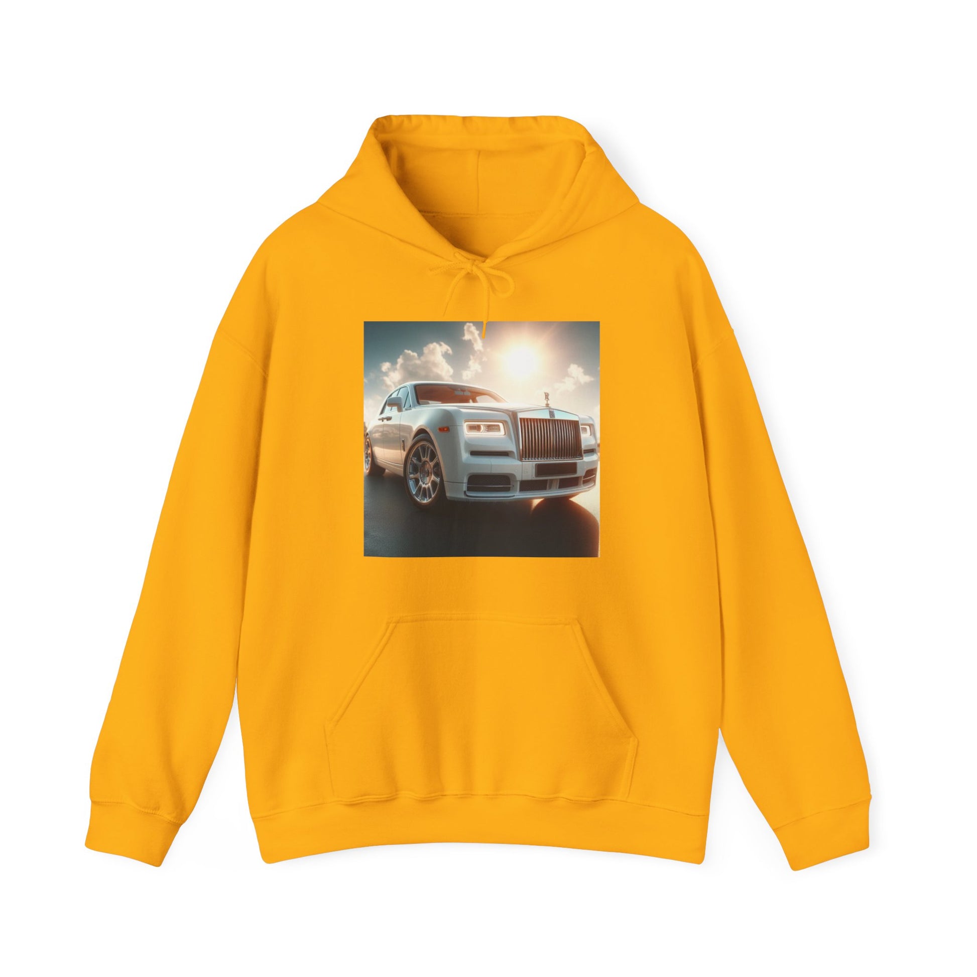 White Rolls Royce Hoodie Hoodie Printify Gold S