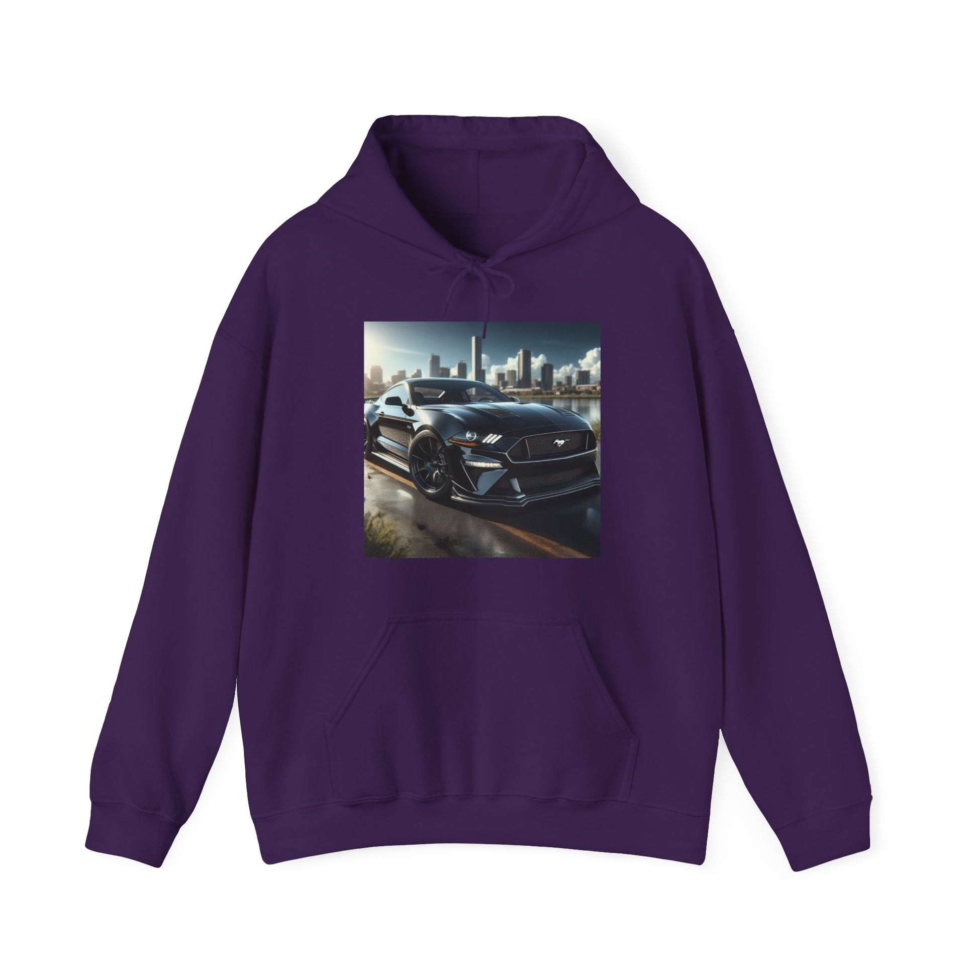 Black Mustang Hoodie Hoodie Printify Purple S