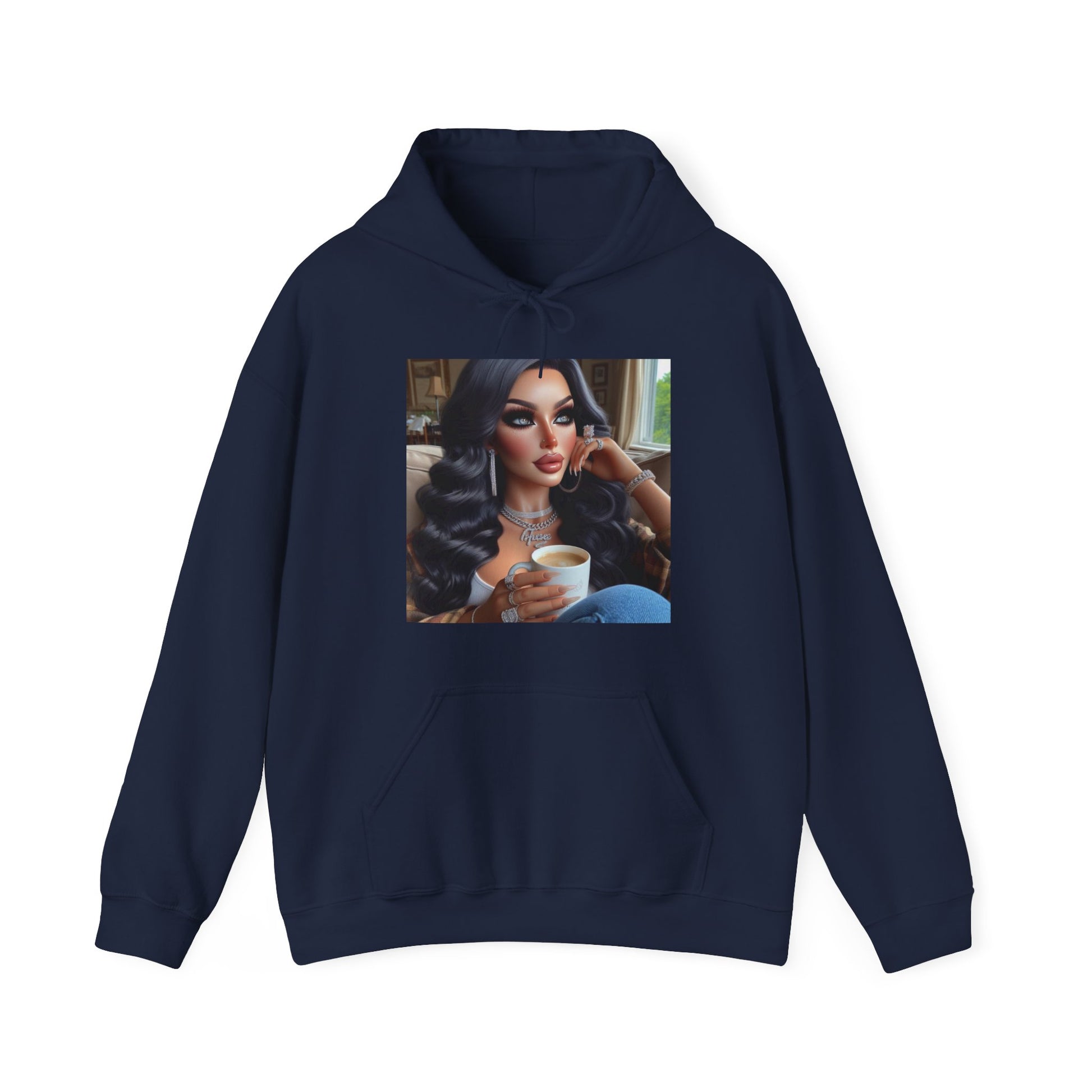 Coffee Break Hoodie Hoodie Printify Navy S