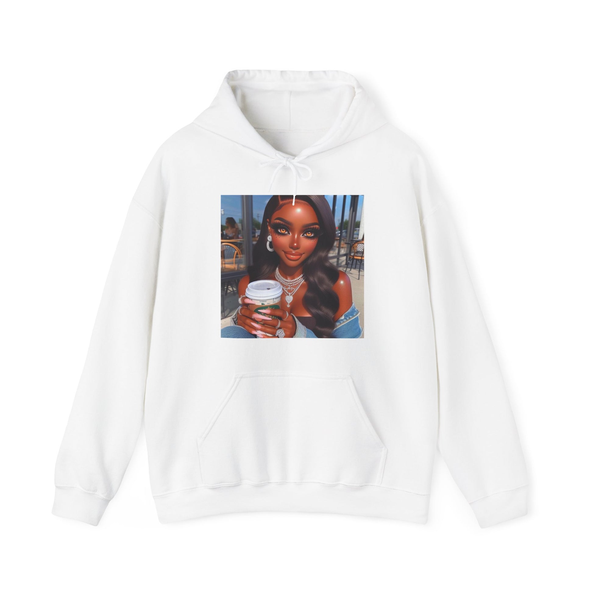 Coffee Beauty Hoodie Hoodie Printify White S
