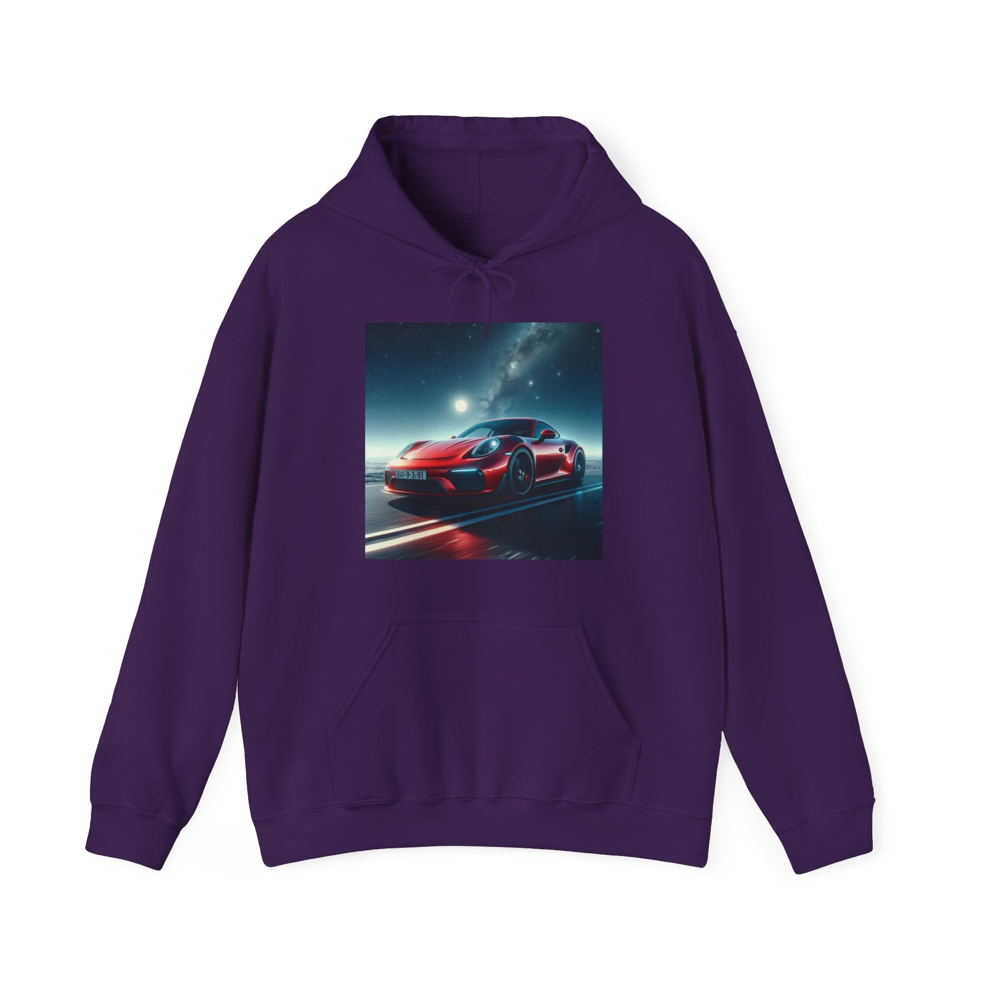 Red Porsche Hoodie Hoodie Printify Purple S