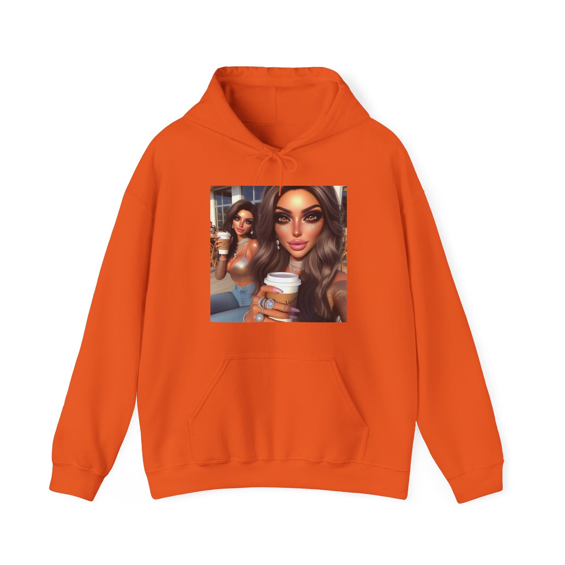 Coffee Baddies Hoodie Hoodie Printify Orange S