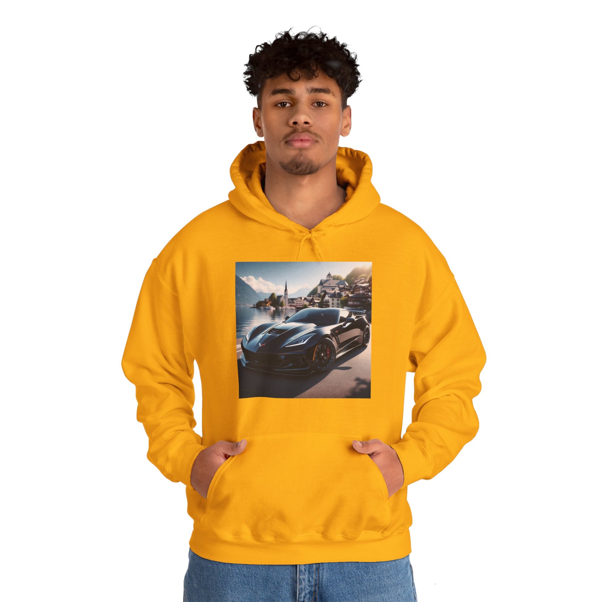 Black Corvette Hoodie Hoodie Printify