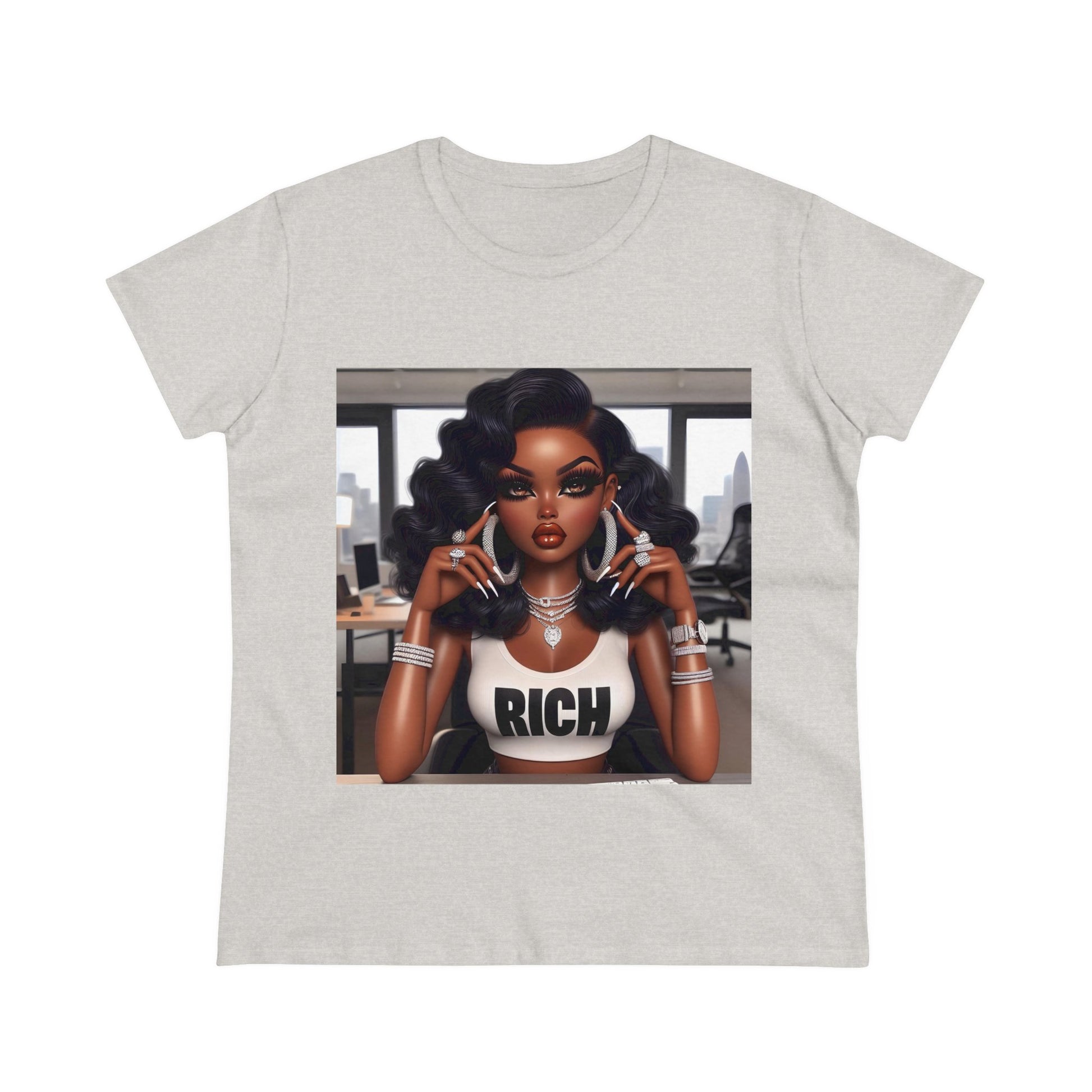Rich Girl T-Shirt T-Shirt Printify Ash S