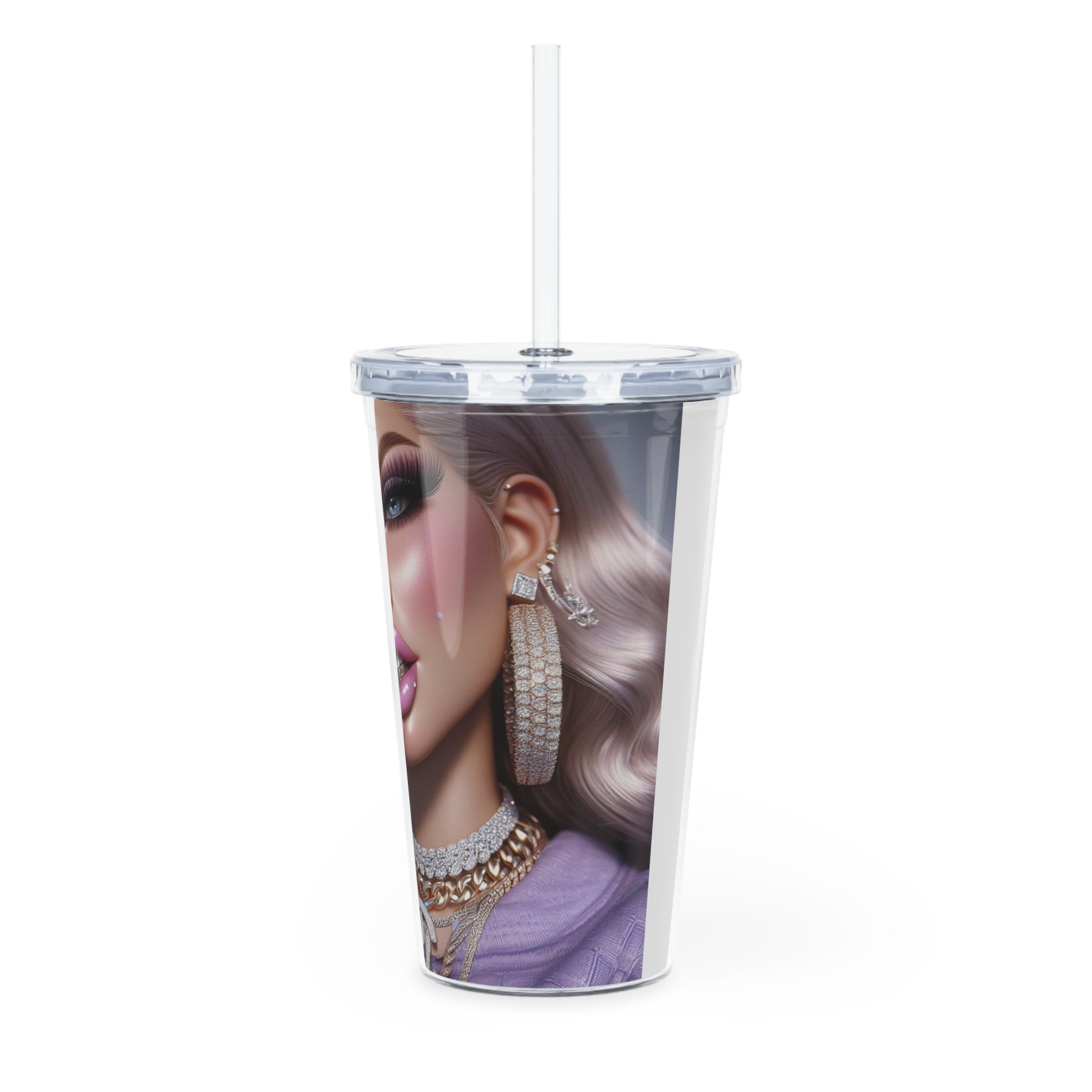 Gloss Up Tumbler with Straw Mug Printify
