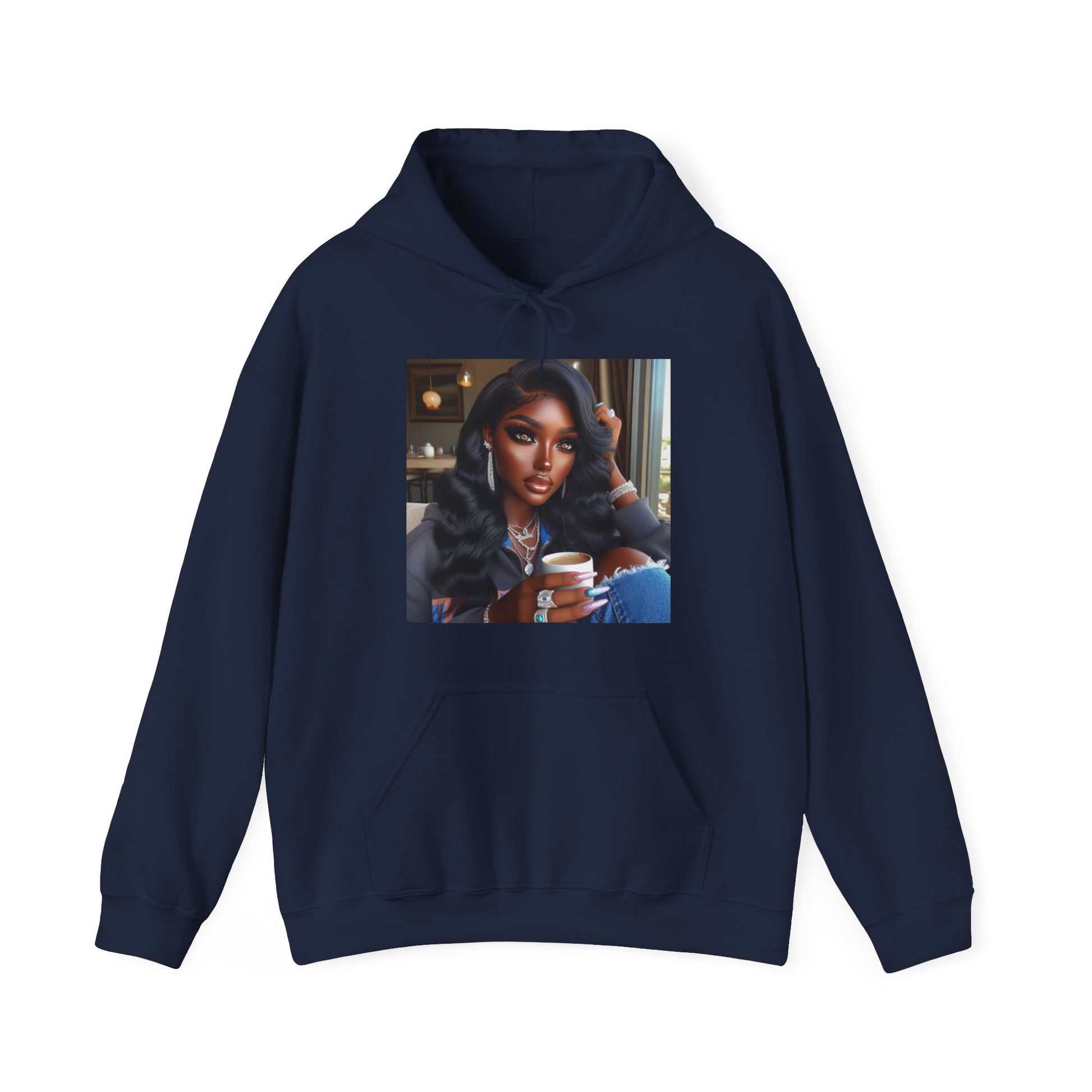 Coffee Break Hoodie Hoodie Printify Navy S