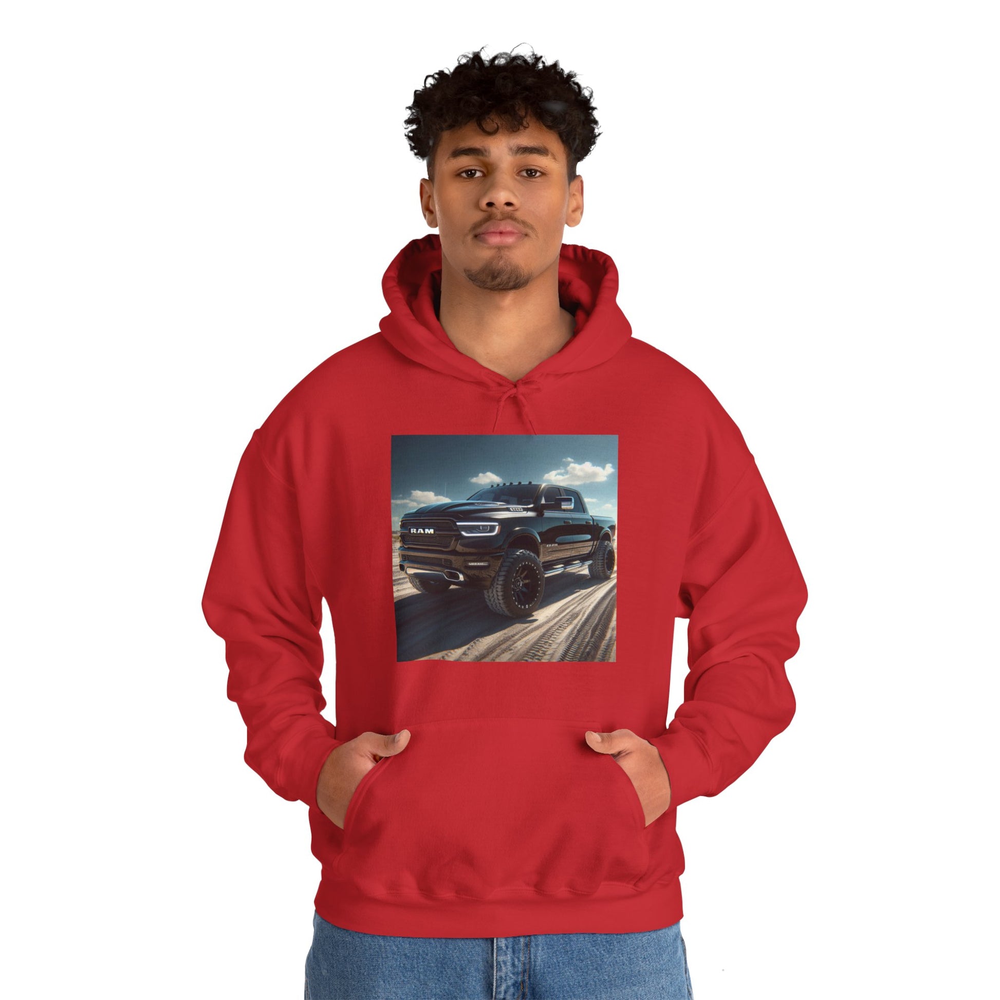 Black Dodge Ram Hoodie Hoodie Printify