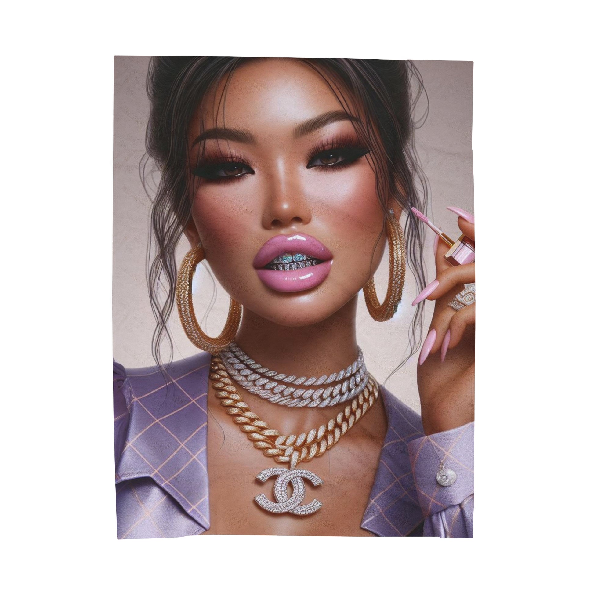 Gloss Up Plush Blanket blankets Printify 60" × 80"