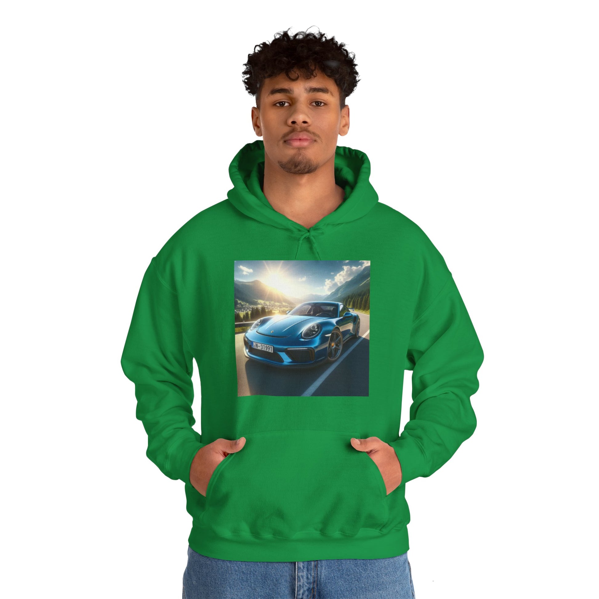 Blue Porsche Hoodie Hoodie Printify