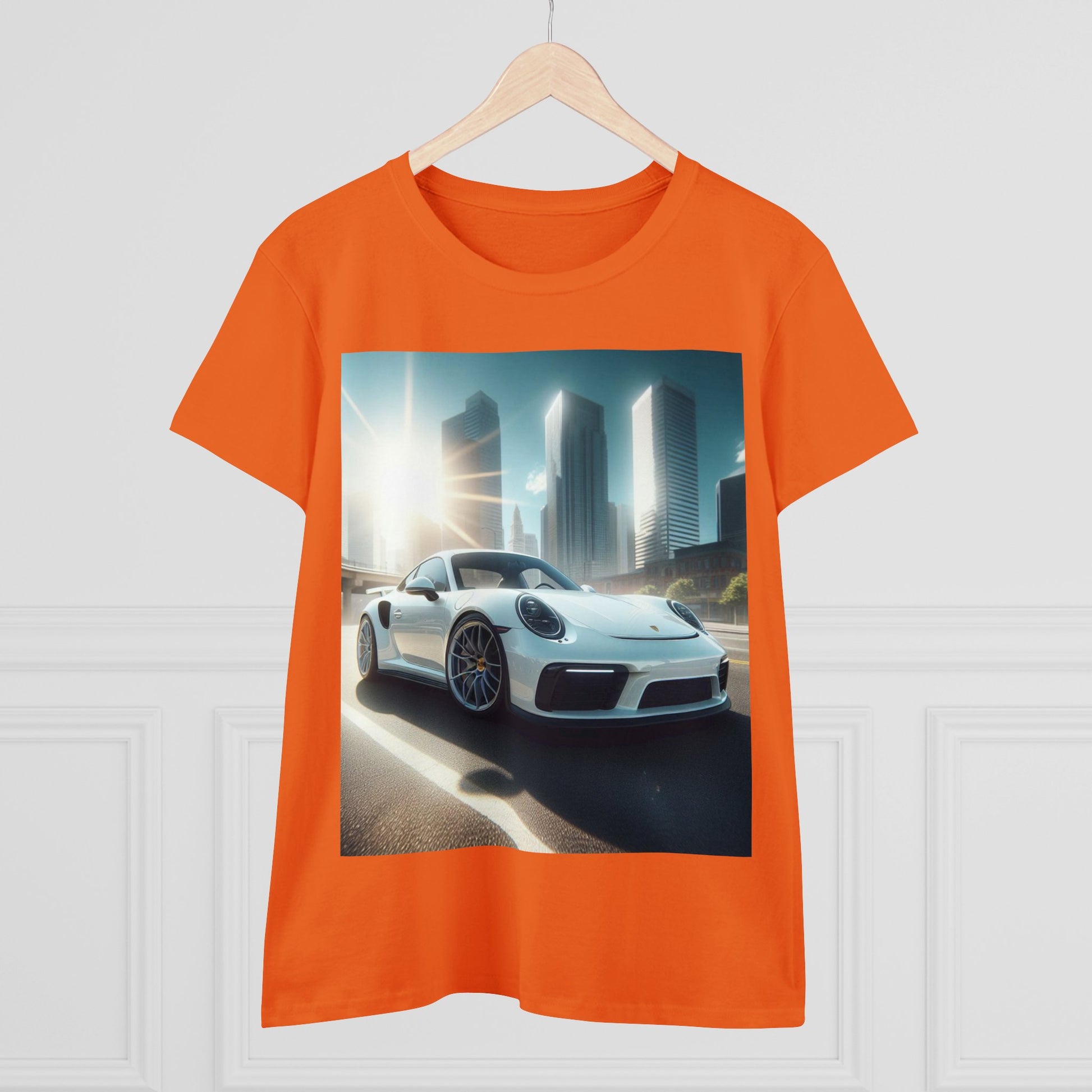 White Porsche T-Shirt T-Shirt Printify