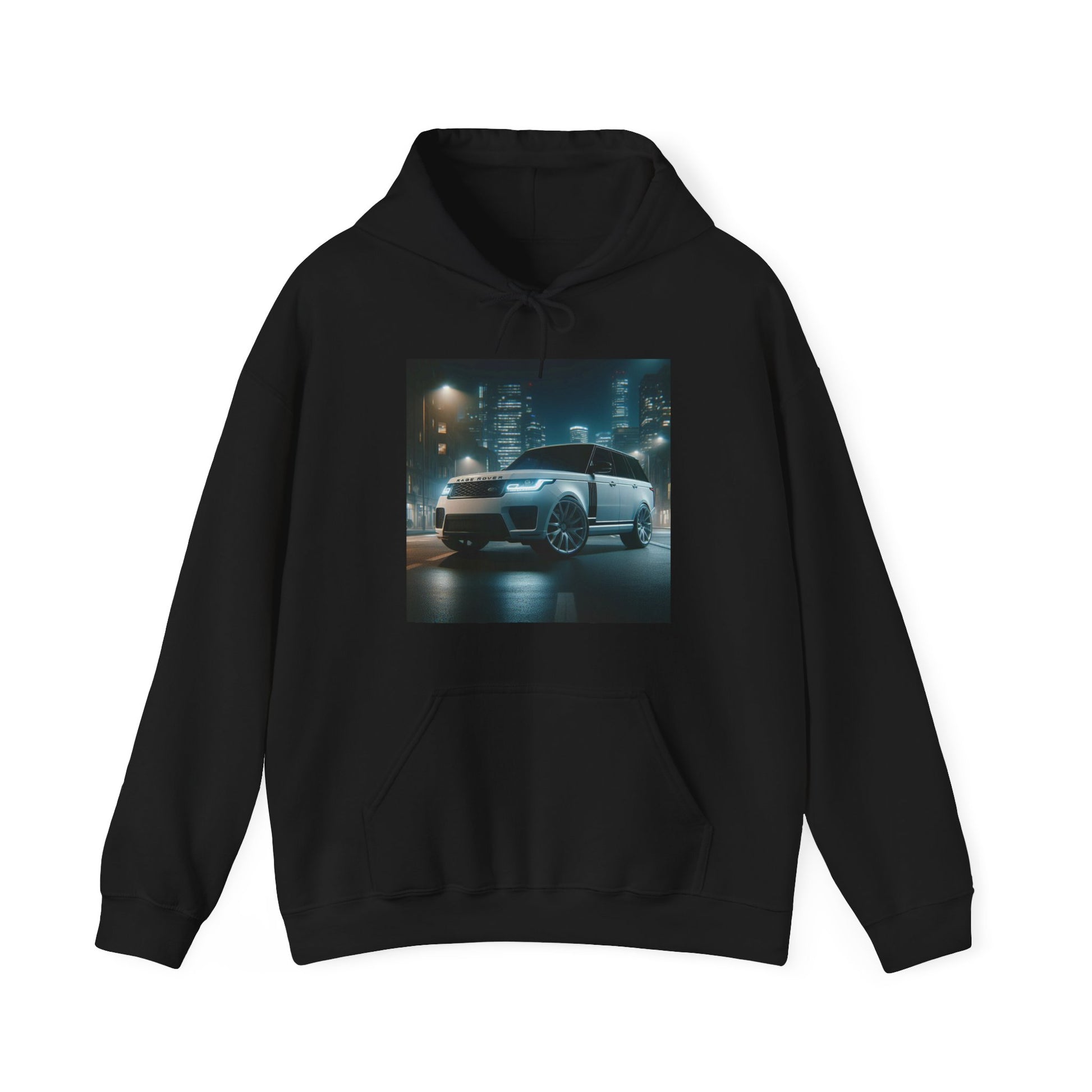 White Range Rover Hoodie Hoodie Printify Black S