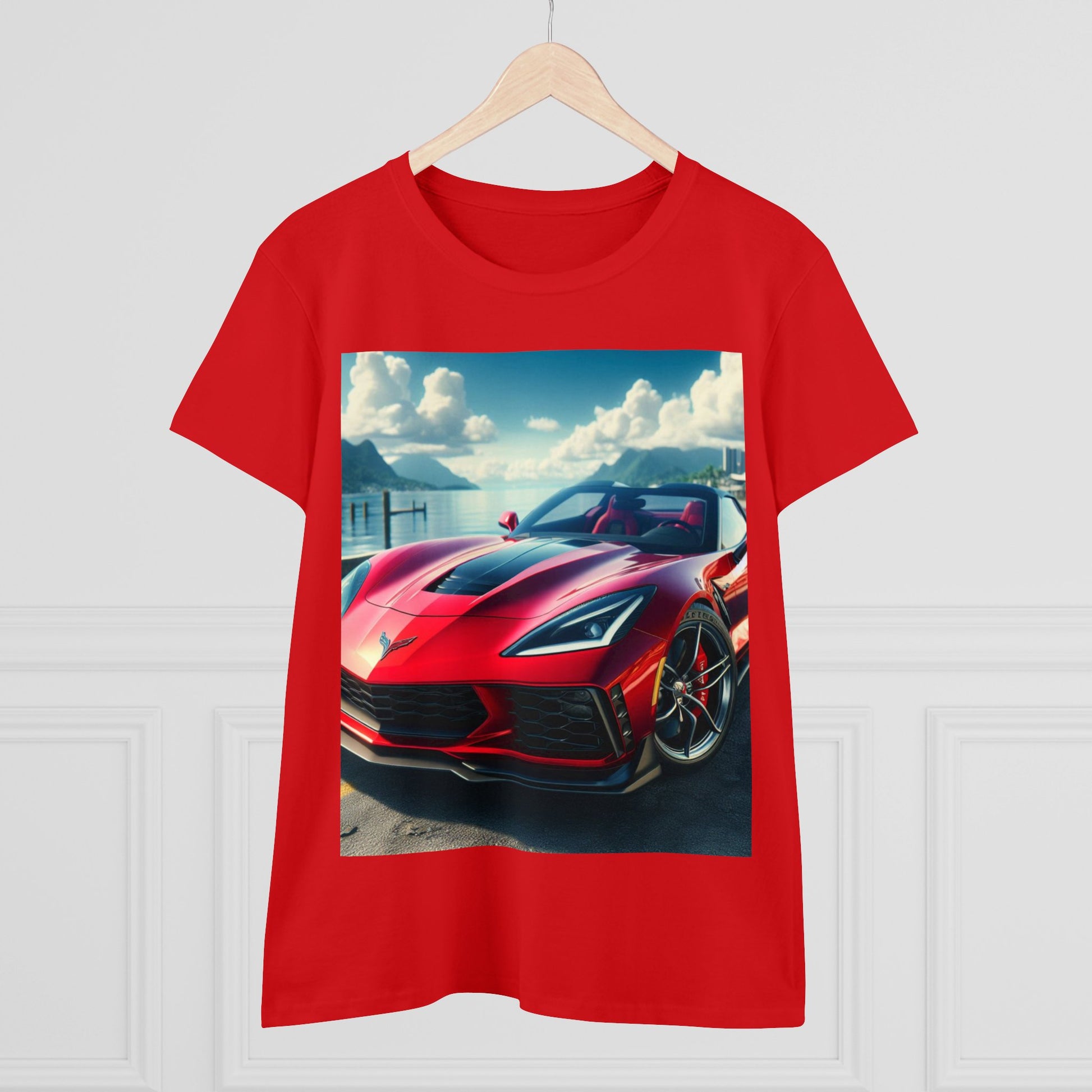 Red Corvette T-Shirt T-Shirt Printify