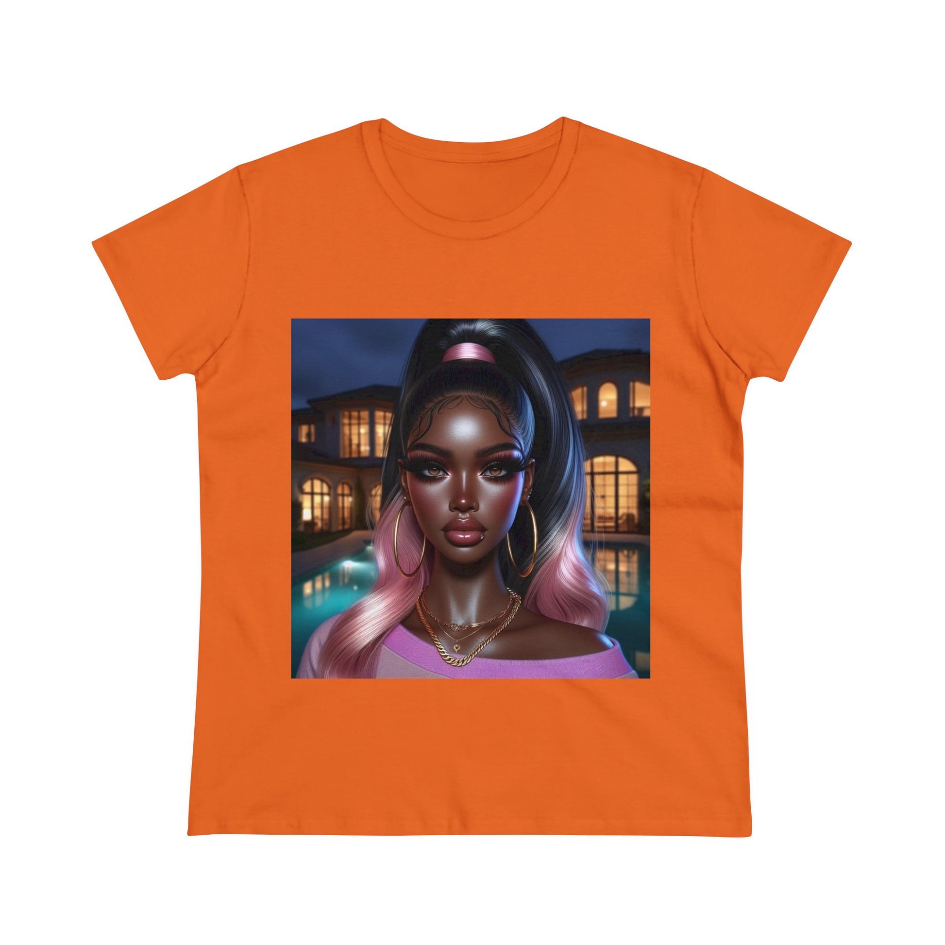 Pink at Night T-Shirt T-Shirt Printify Orange S