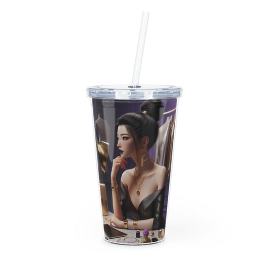 Fashion and Beauty Tumbler with Straw Mug Printify 20oz Transparent