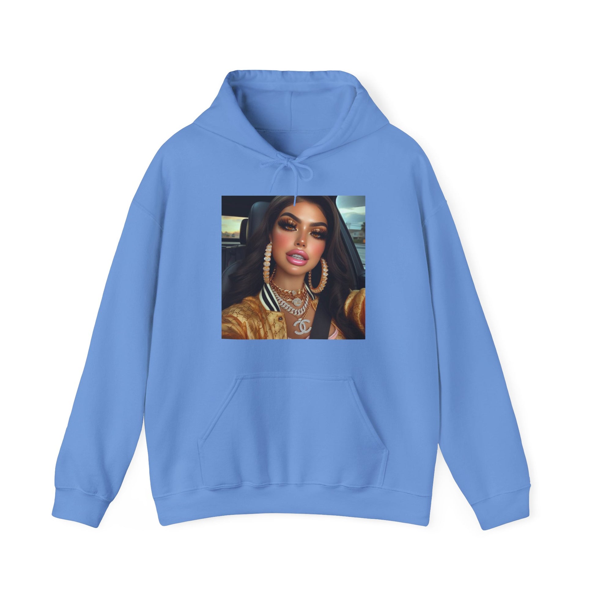 Car Beauty Hoodie Hoodie Printify Carolina Blue S