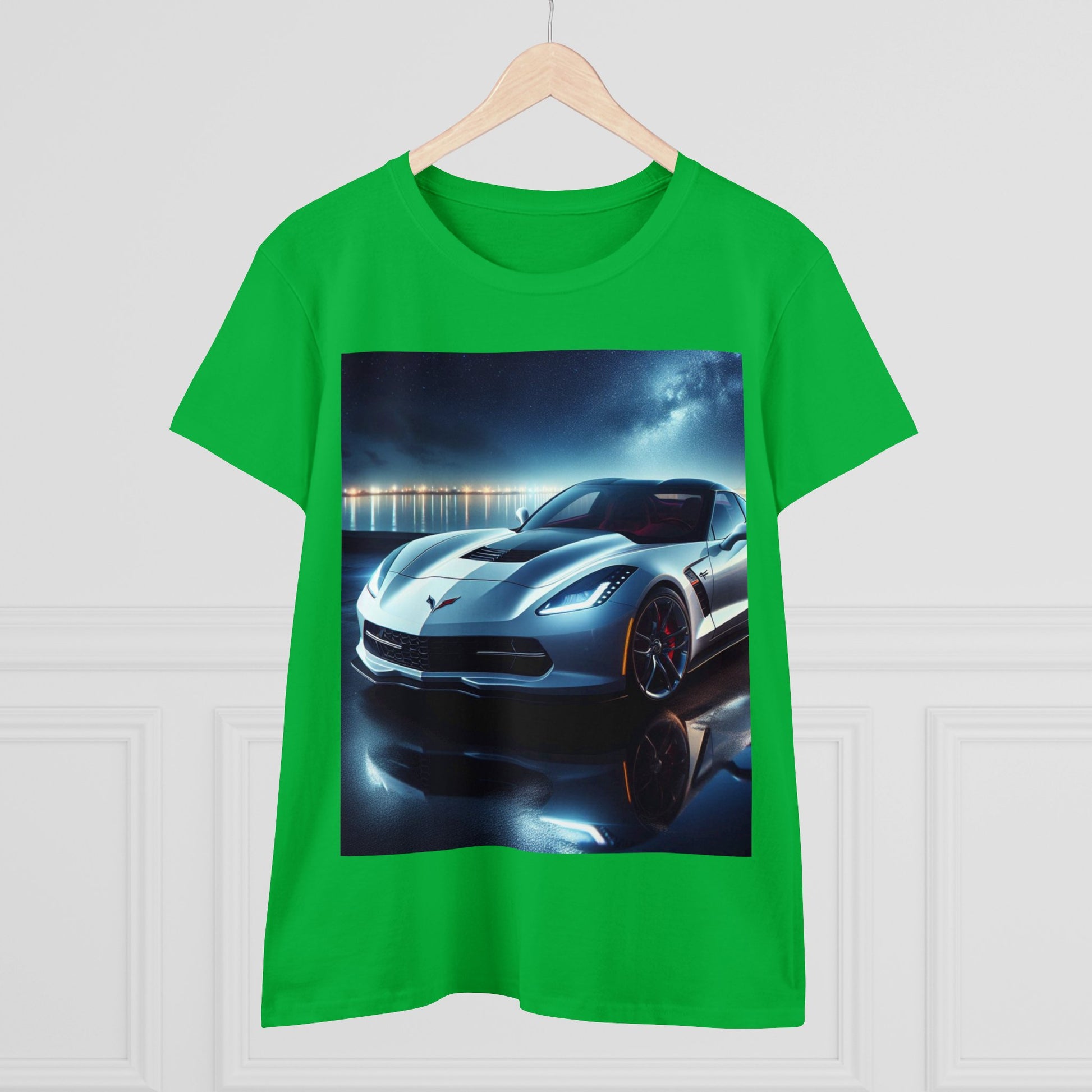 White Corvette T-Shirt T-Shirt Printify