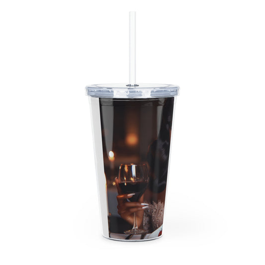 Elegant Meal Tumbler with Straw Mug Printify
