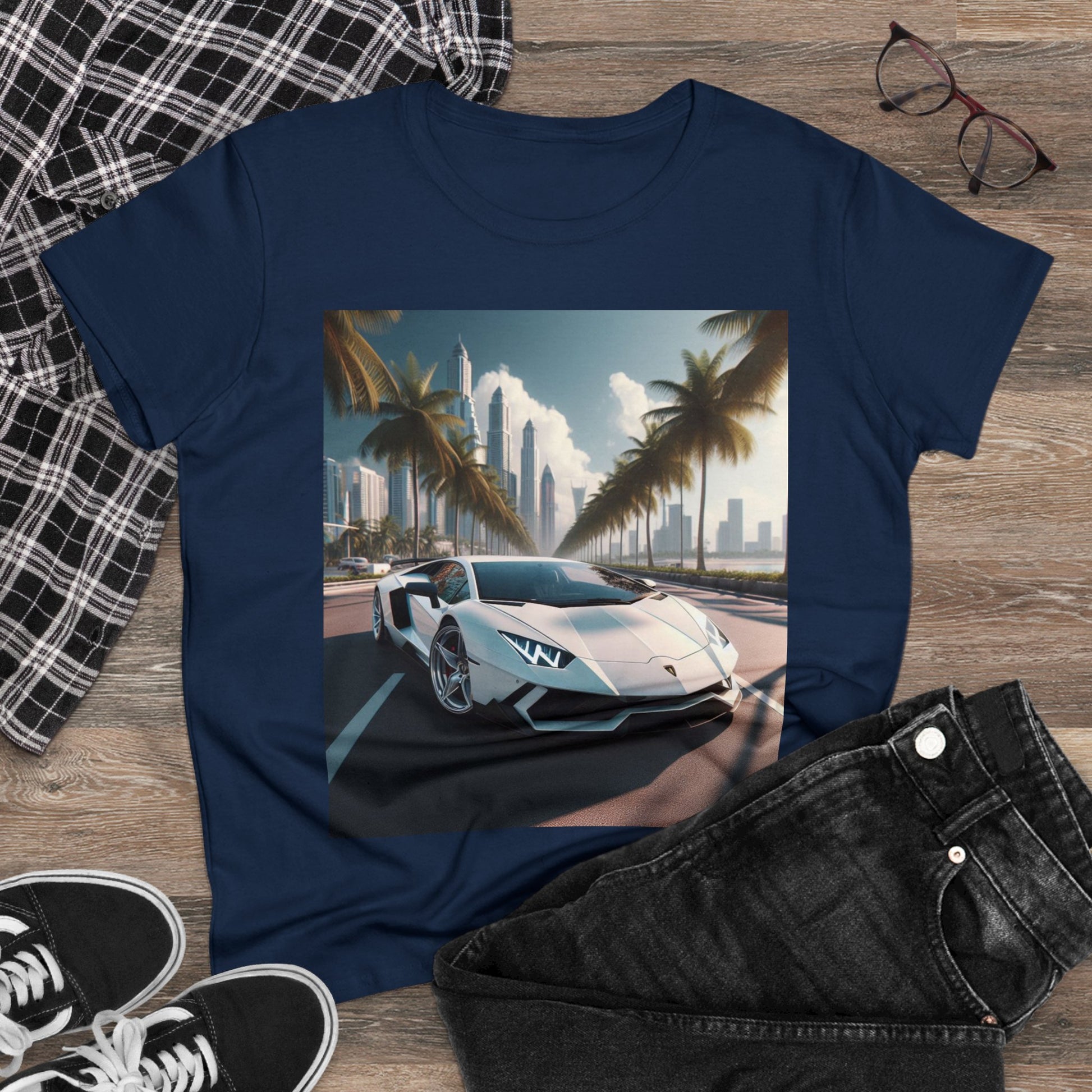 White Lamborghini T-Shirt T-Shirt Printify