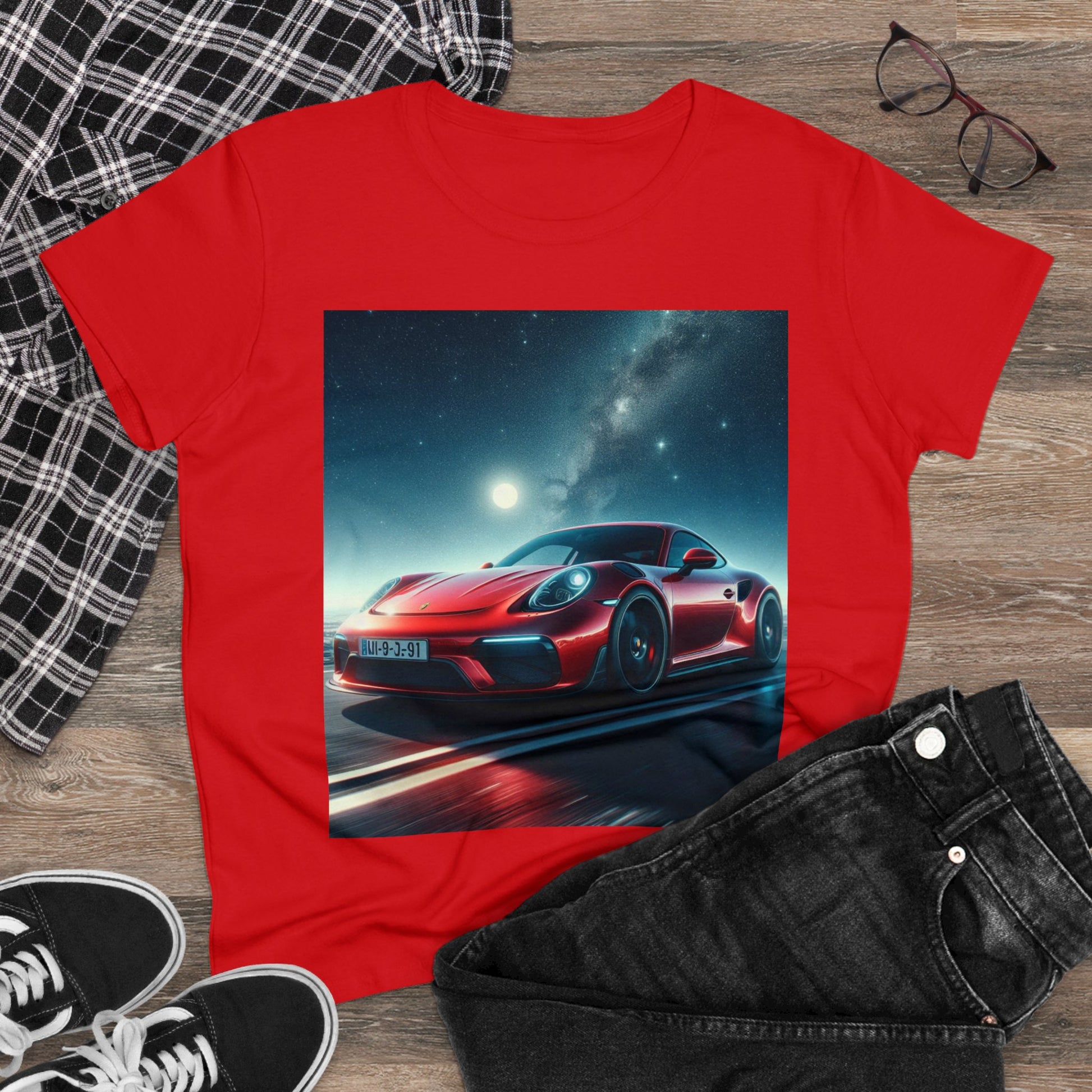 Red Porsche T-Shirt T-Shirt Printify