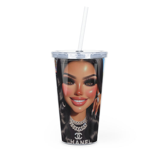Chanel Mami Tumbler with Straw Mug Printify 20oz Transparent