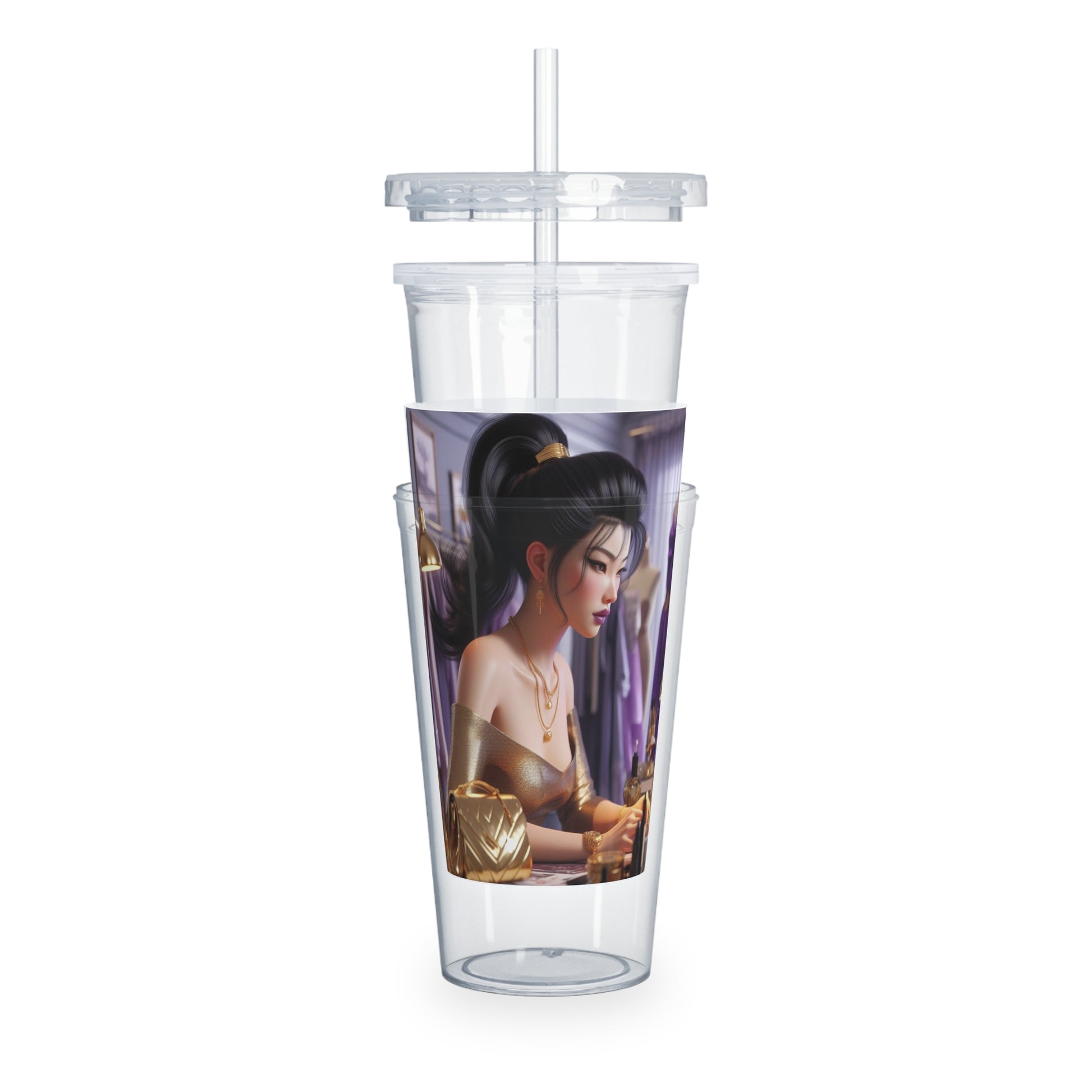 Fashion and Beauty Tumbler with Straw Mug Printify