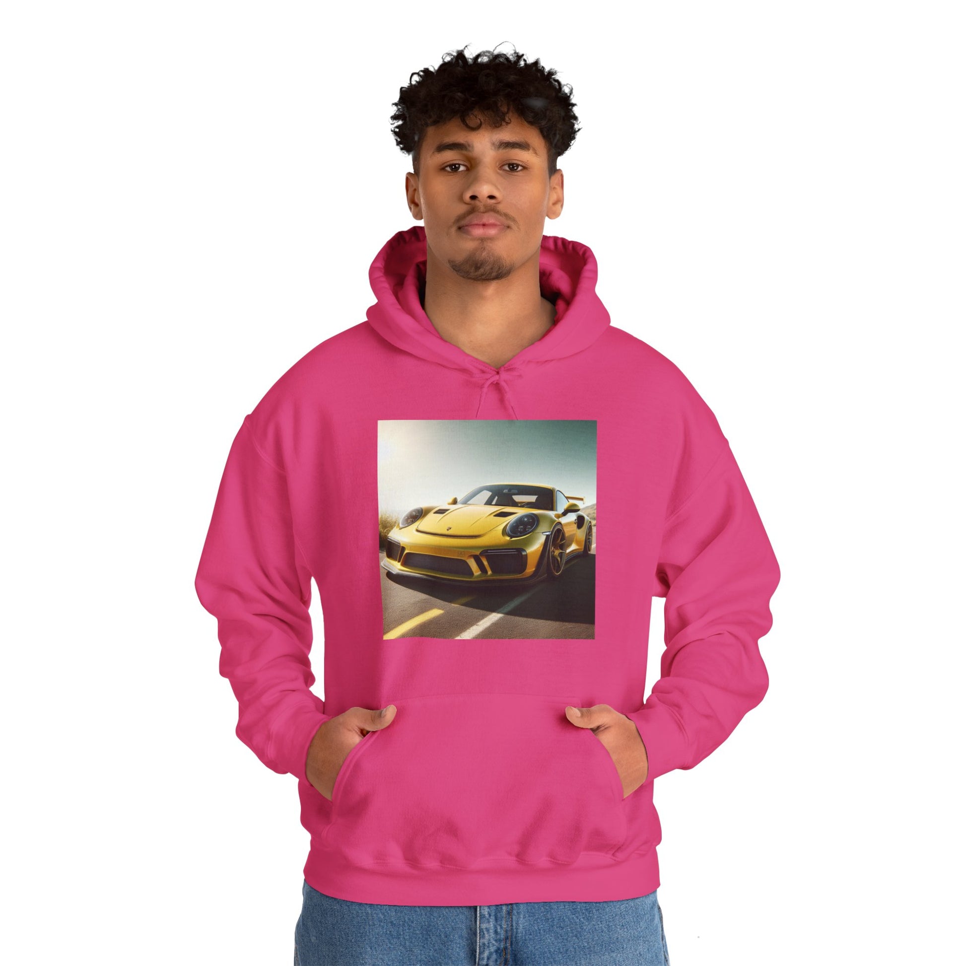Yellow Porsche Hoodie Hoodie Printify