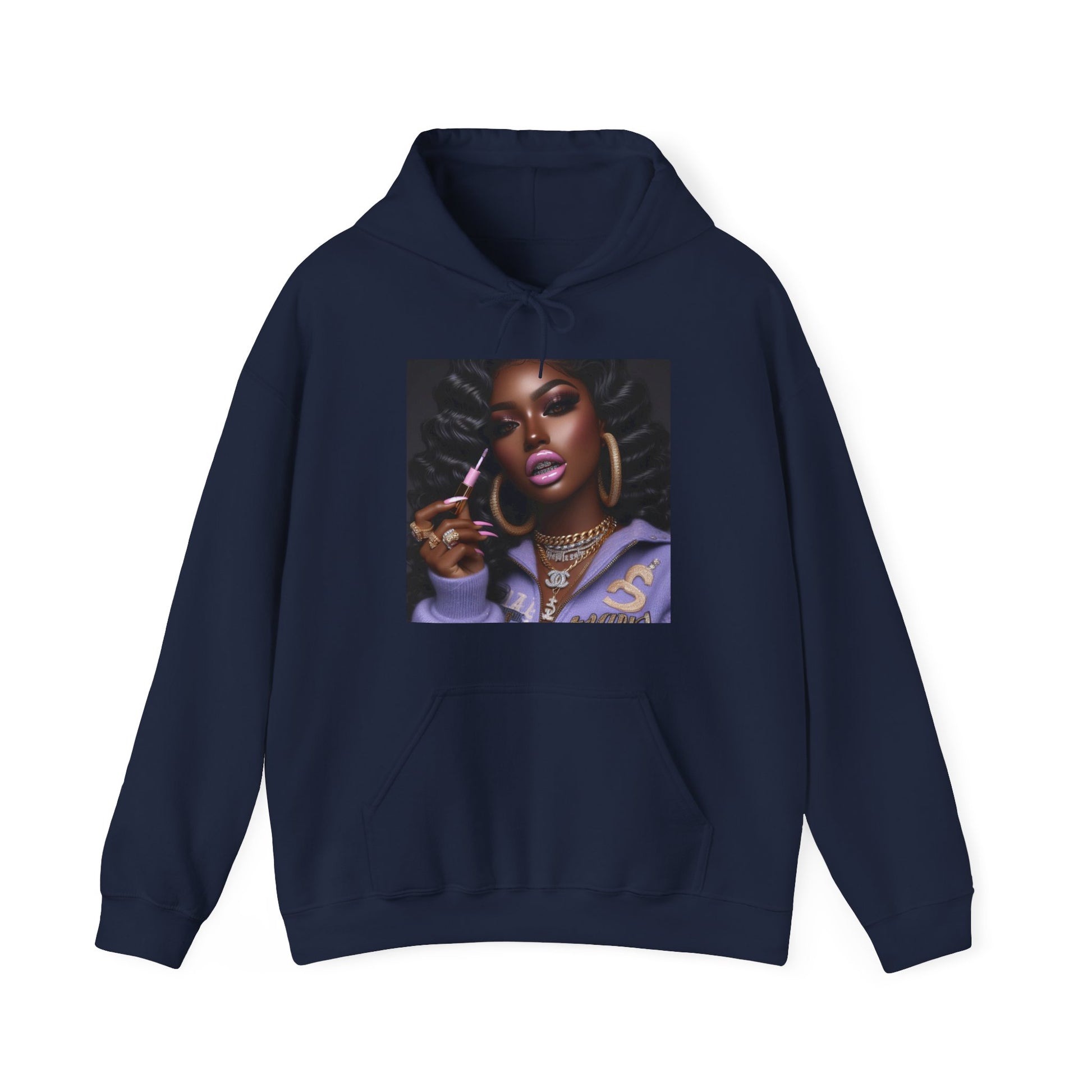 Gloss Up Hoodie Hoodie Printify Navy S