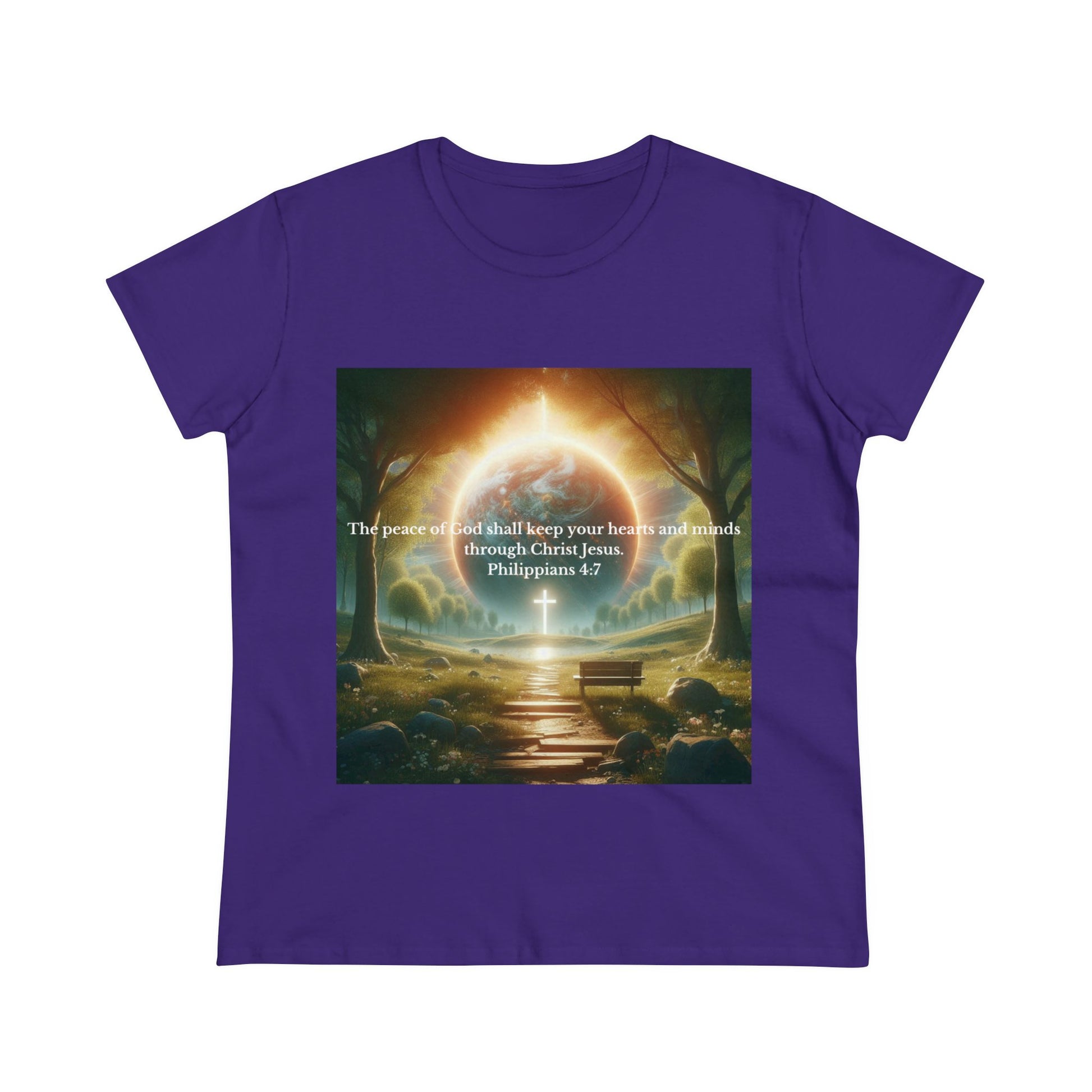 Philippians 4:7 T-Shirt T-Shirt Printify Purple S