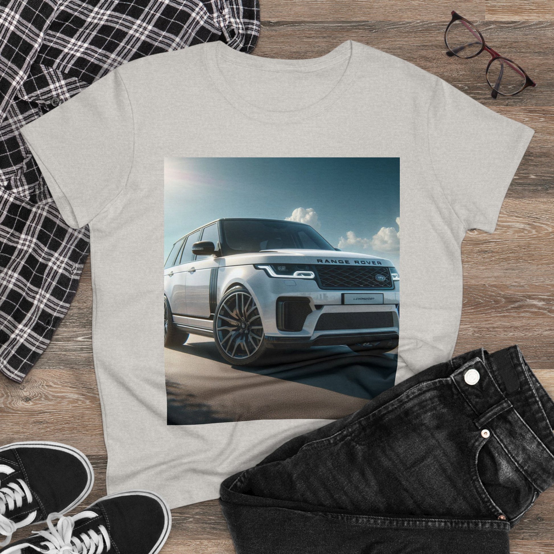 White Range Rover T-Shirt T-Shirt Printify