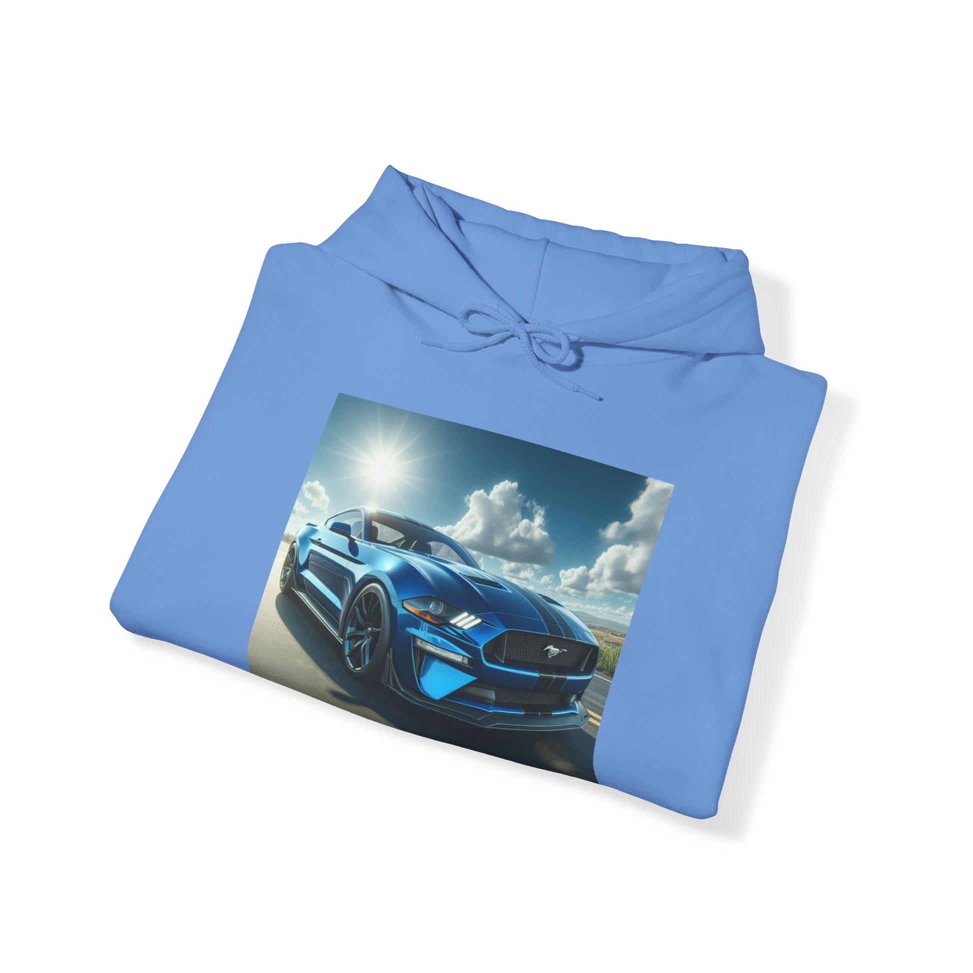 Blue Mustang Hoodie Hoodie Printify