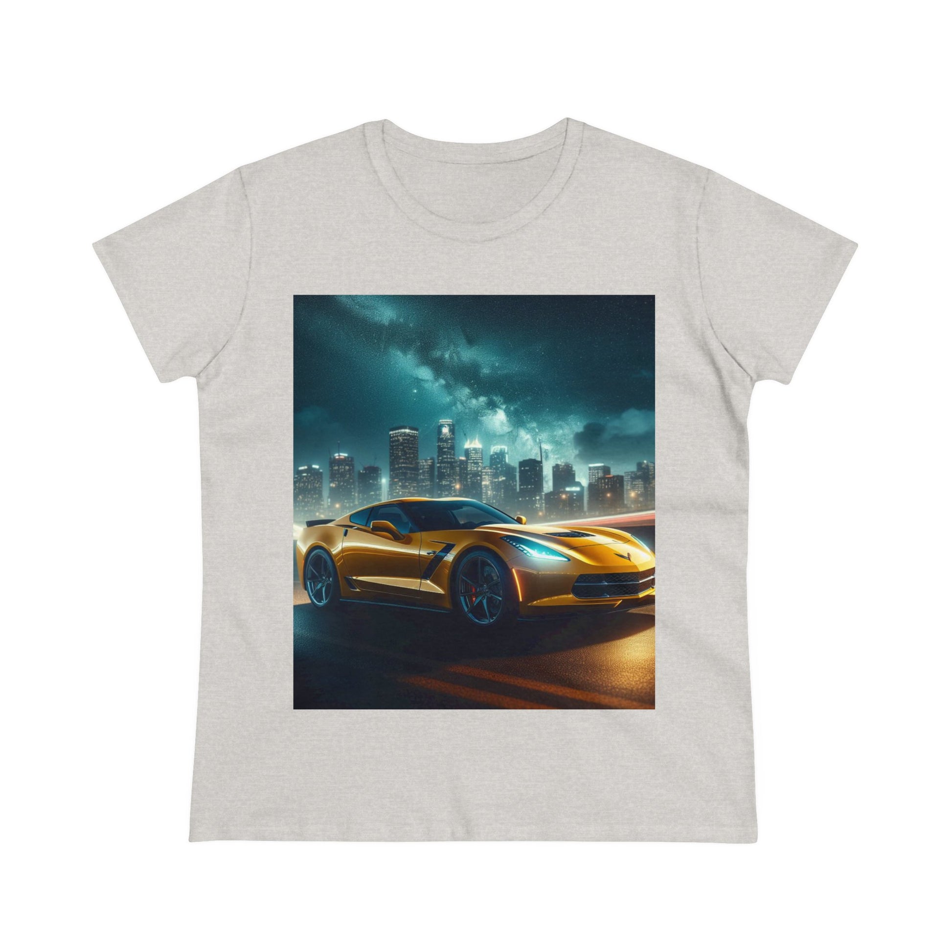 Yellow Corvette T-Shirt T-Shirt Printify Ash S