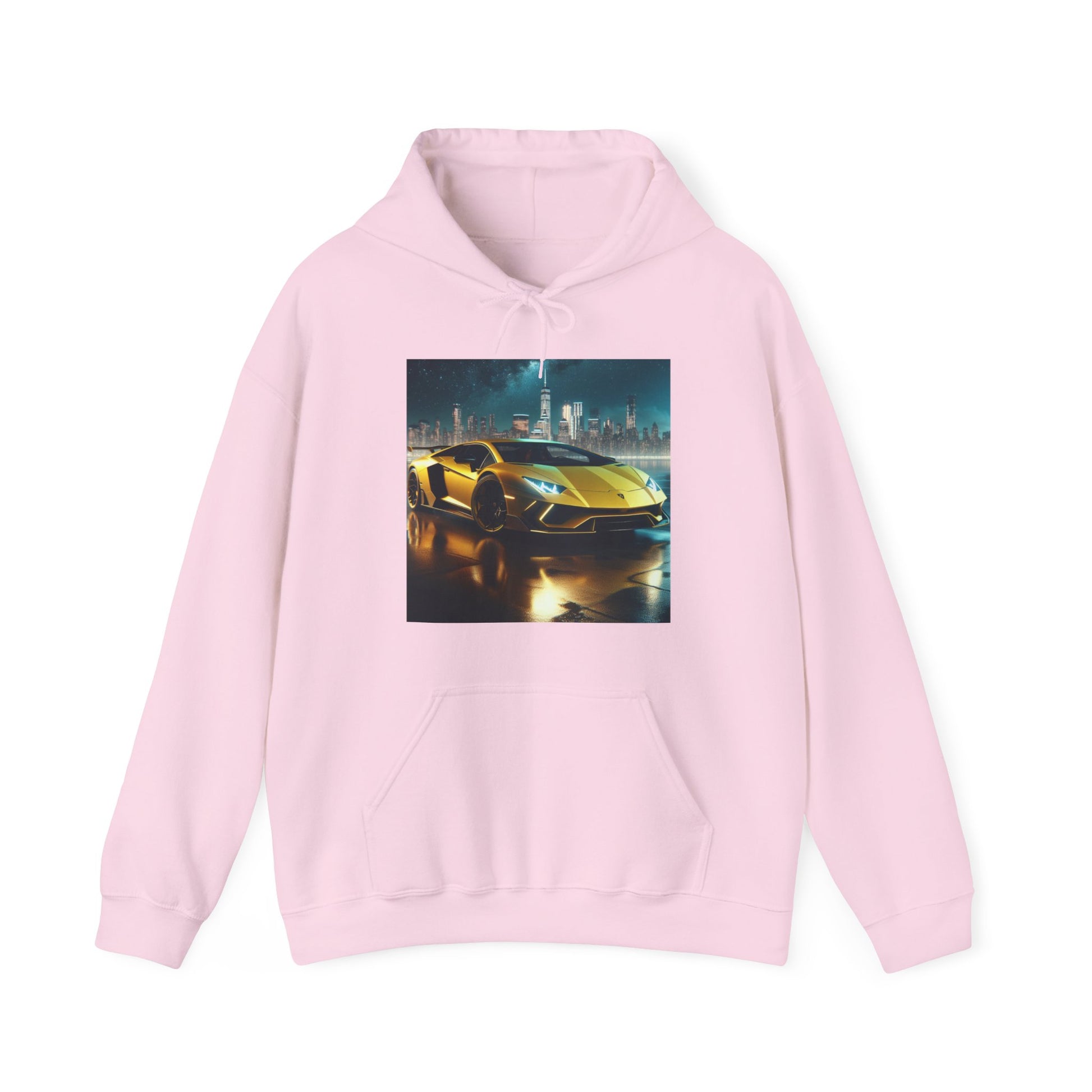 Yellow Lamborghini Hoodie Hoodie Printify Light Pink S