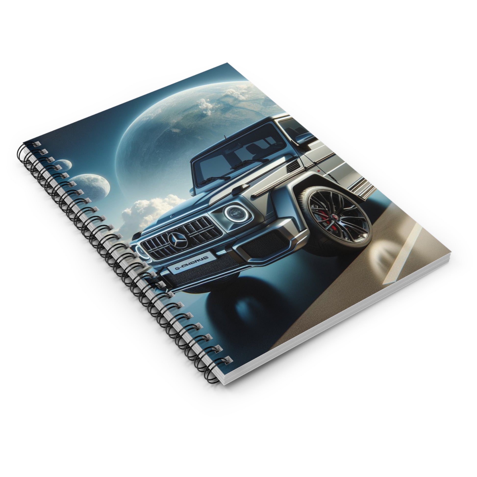 Silver G-Wagon Spiral Notebook Paper products Printify