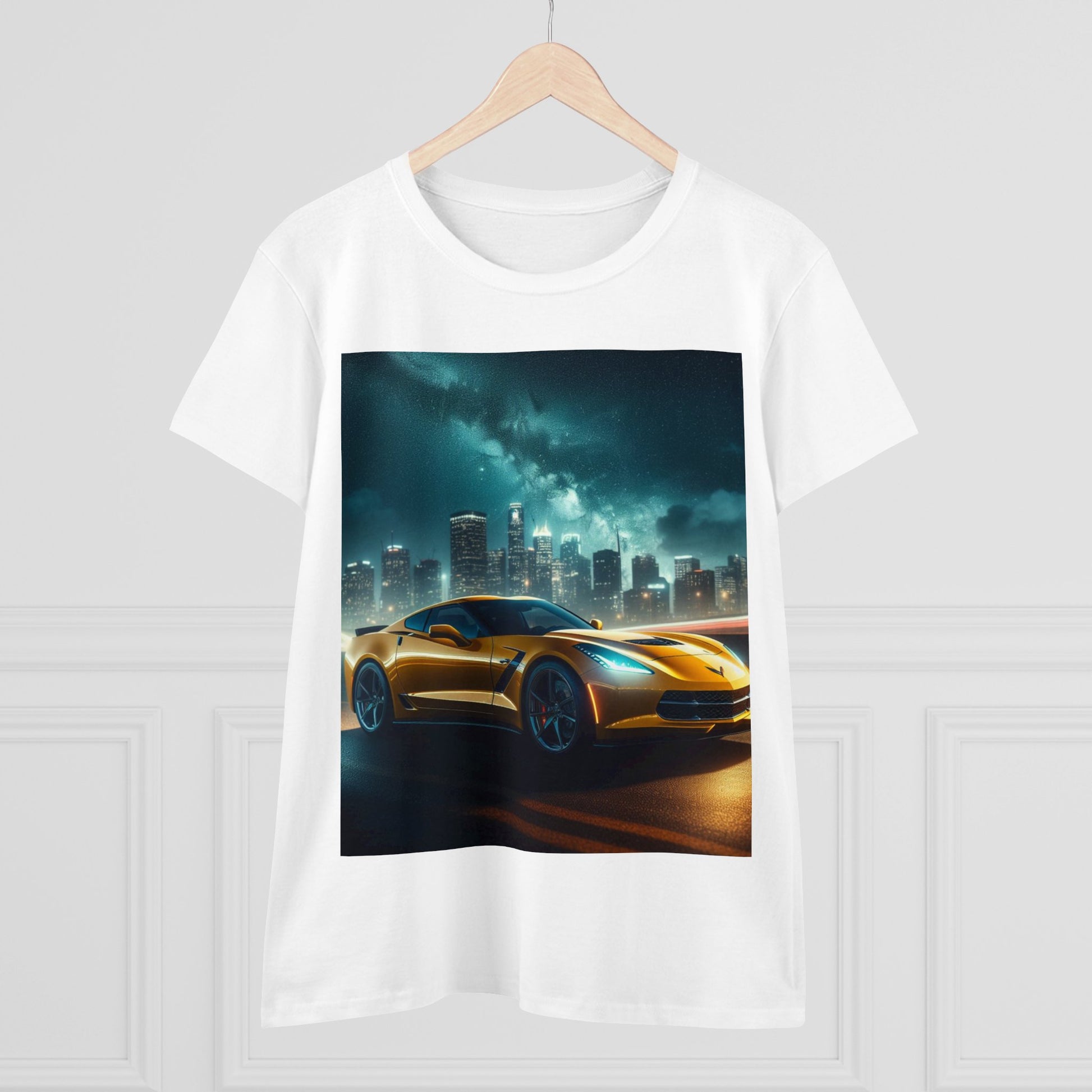 Yellow Corvette T-Shirt T-Shirt Printify