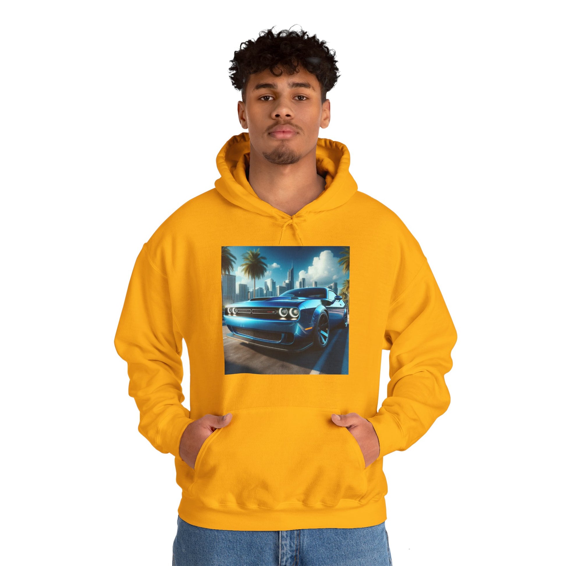Blue Challenger Hoodie Hoodie Printify