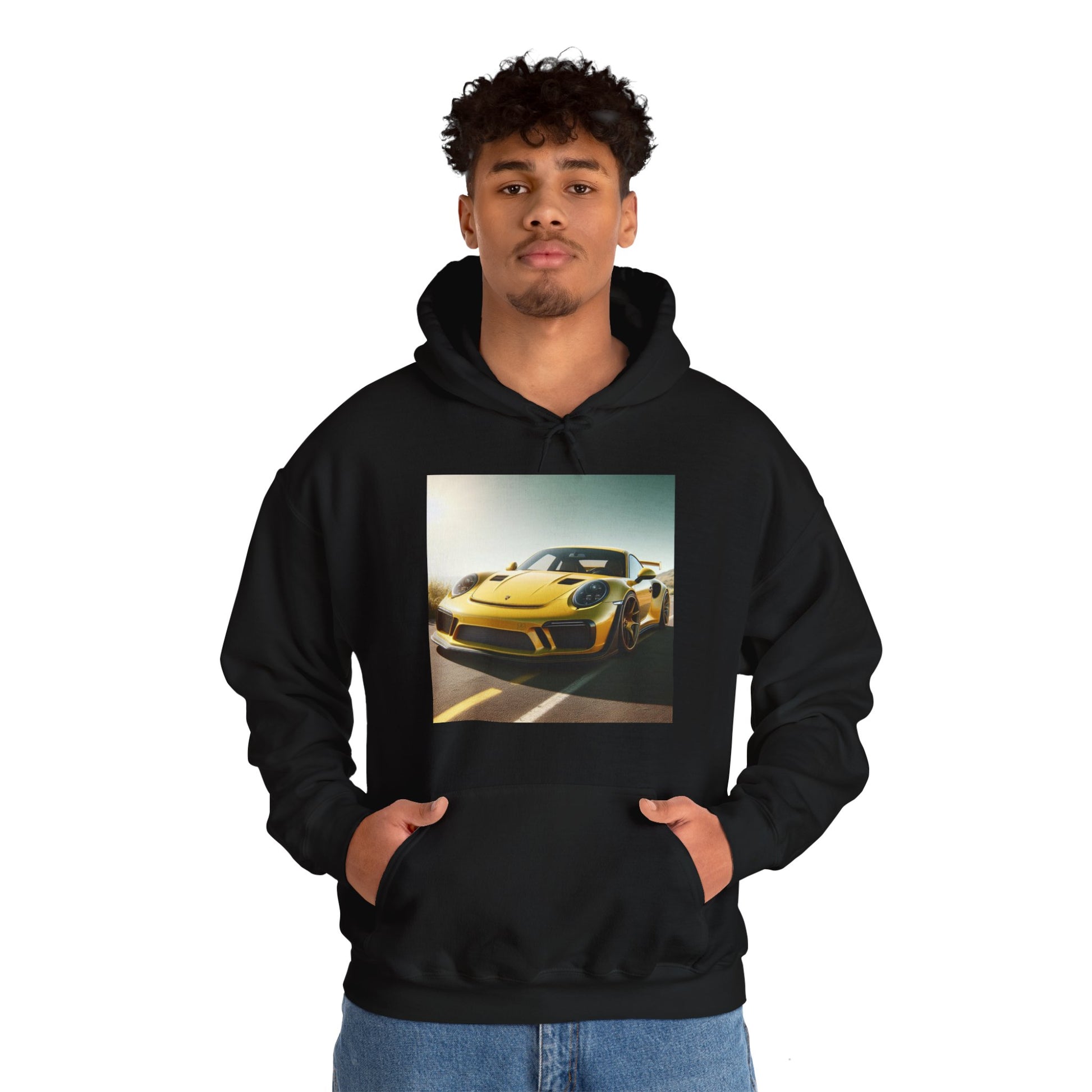 Yellow Porsche Hoodie Hoodie Printify