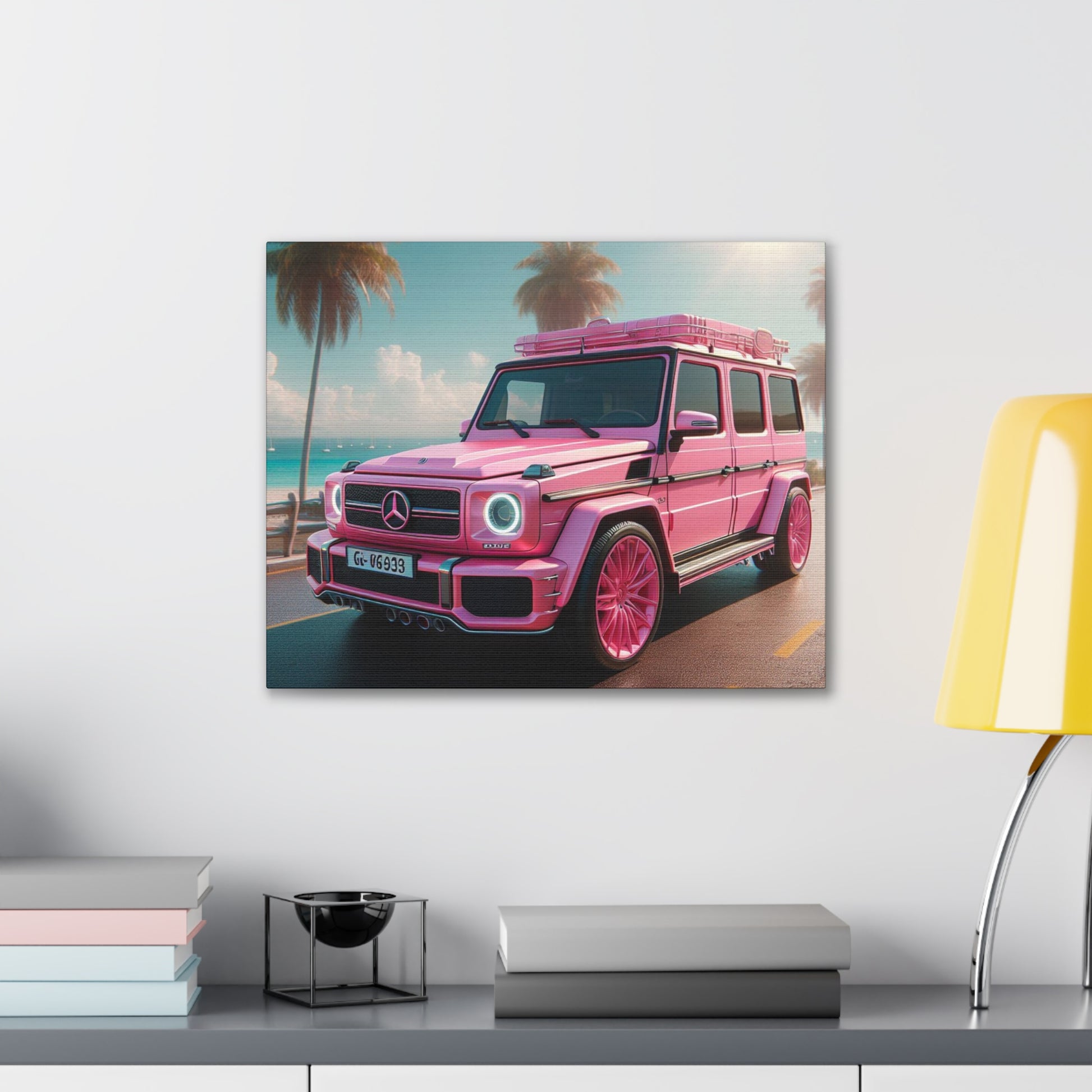 Pink G-Wagon Canvas Canvas Printify 20″ x 16″ (Horizontal) 0.75''