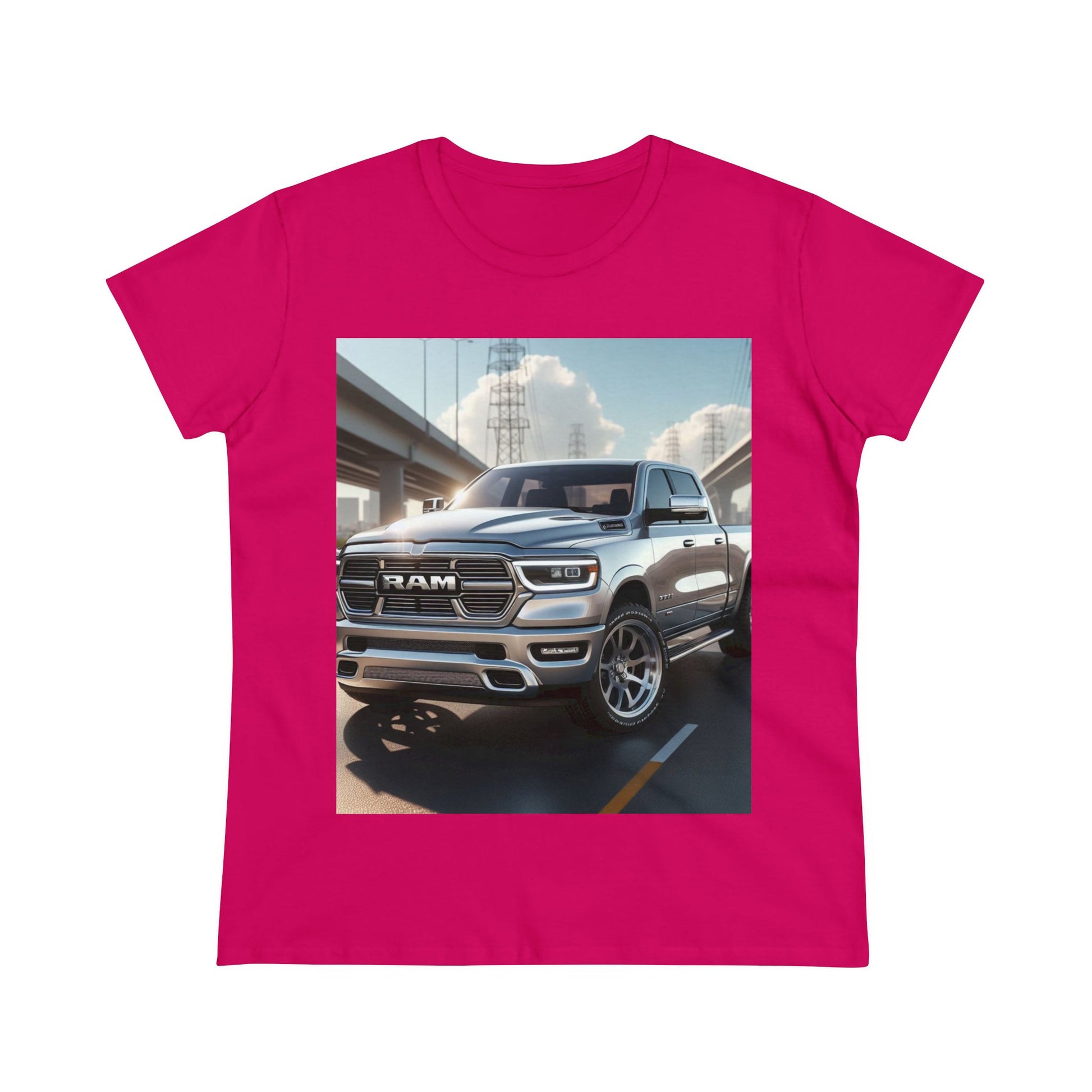 Silver Dodge Ram T-Shirt T-Shirt Printify Heliconia S