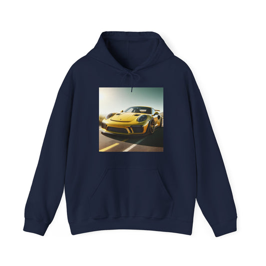 Yellow Porsche Hoodie Hoodie Printify Navy S