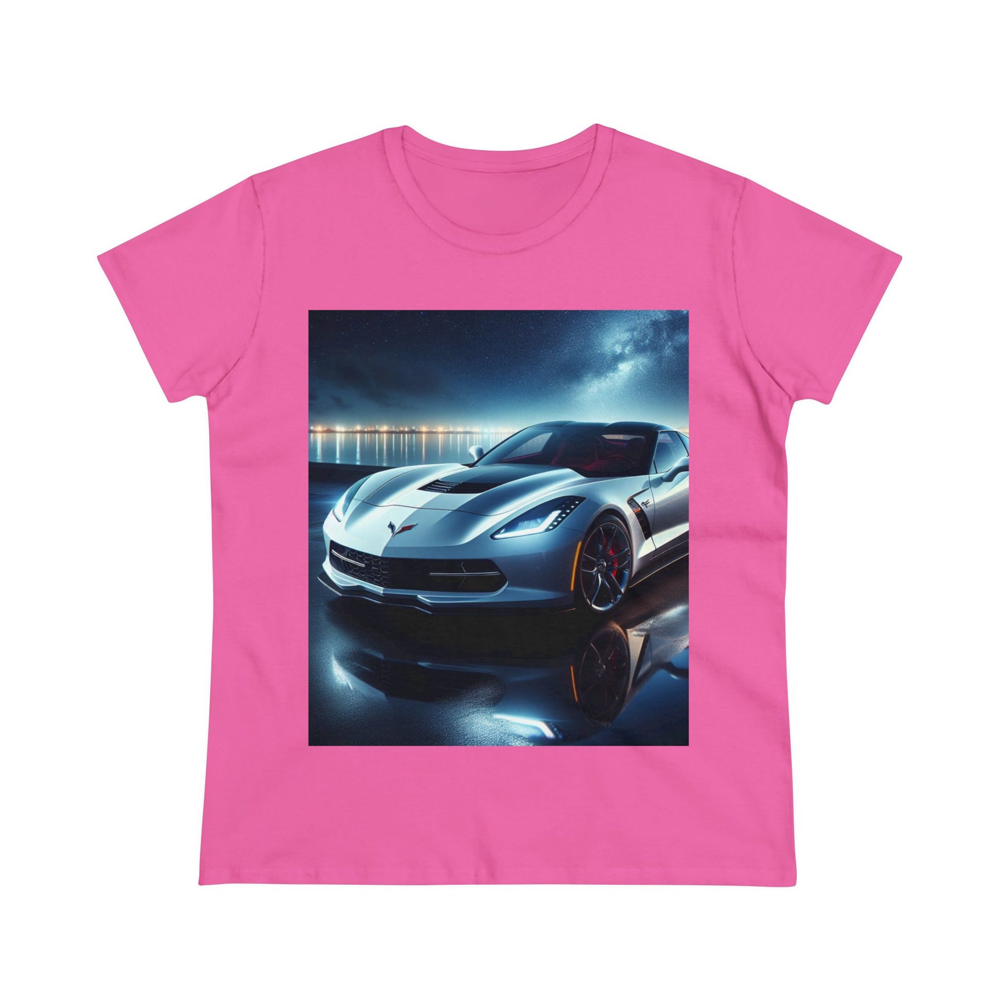 White Corvette T-Shirt T-Shirt Printify Azalea S