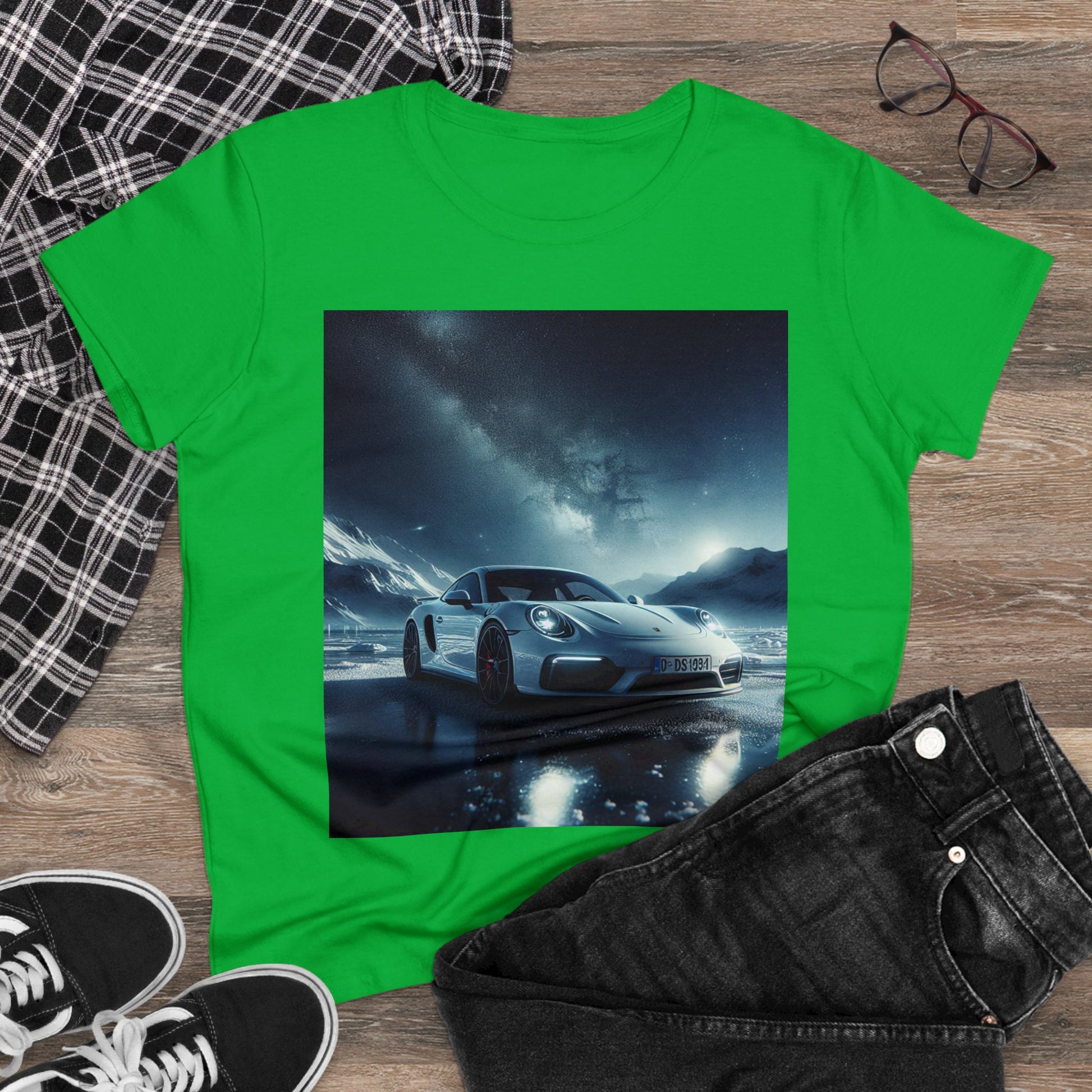White Porsche T-Shirt T-Shirt Printify