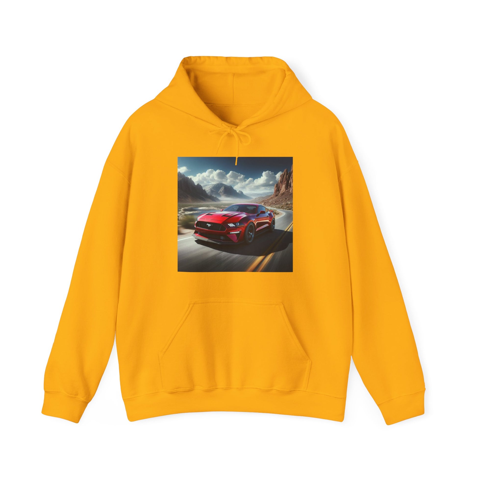 Red Mustang Hoodie Hoodie Printify Gold S