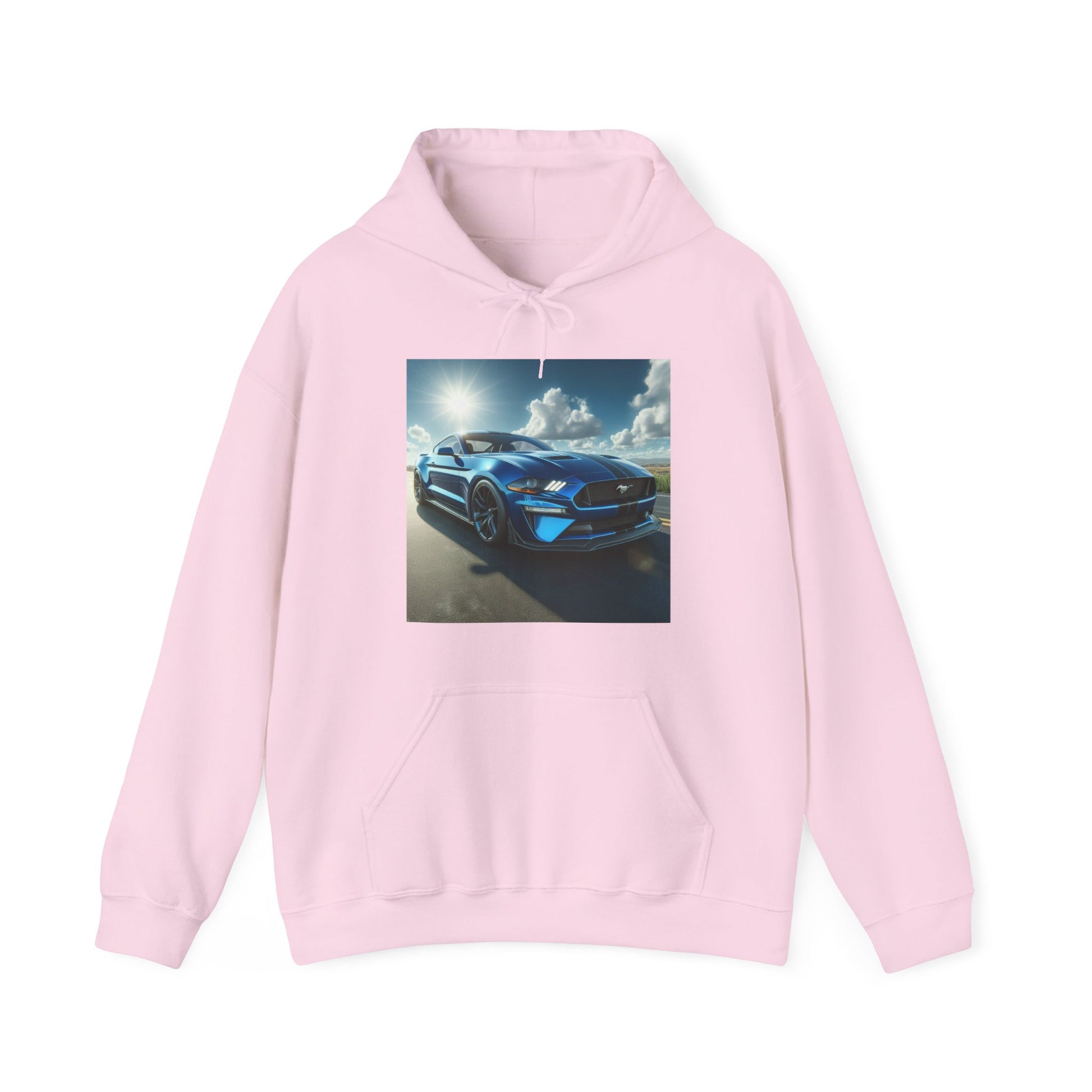 Blue Mustang Hoodie Hoodie Printify Light Pink S