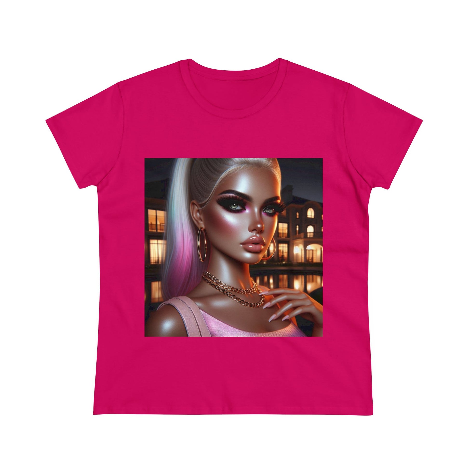 Pink at Night T-Shirt T-Shirt Printify Heliconia S