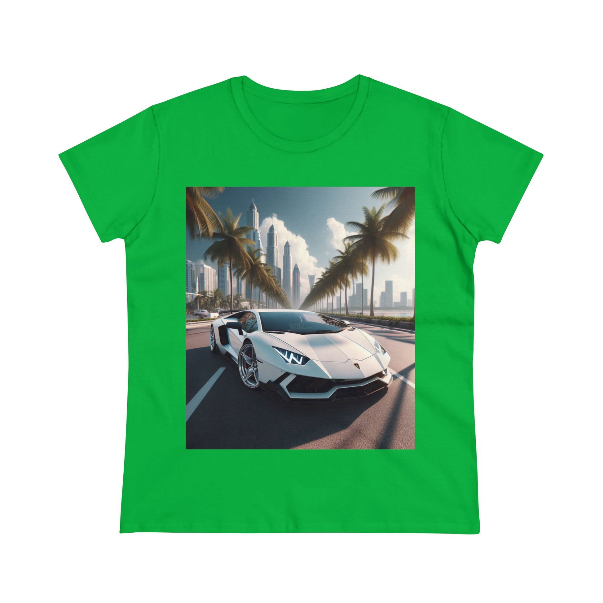 White Lamborghini T-Shirt T-Shirt Printify Irish Green S