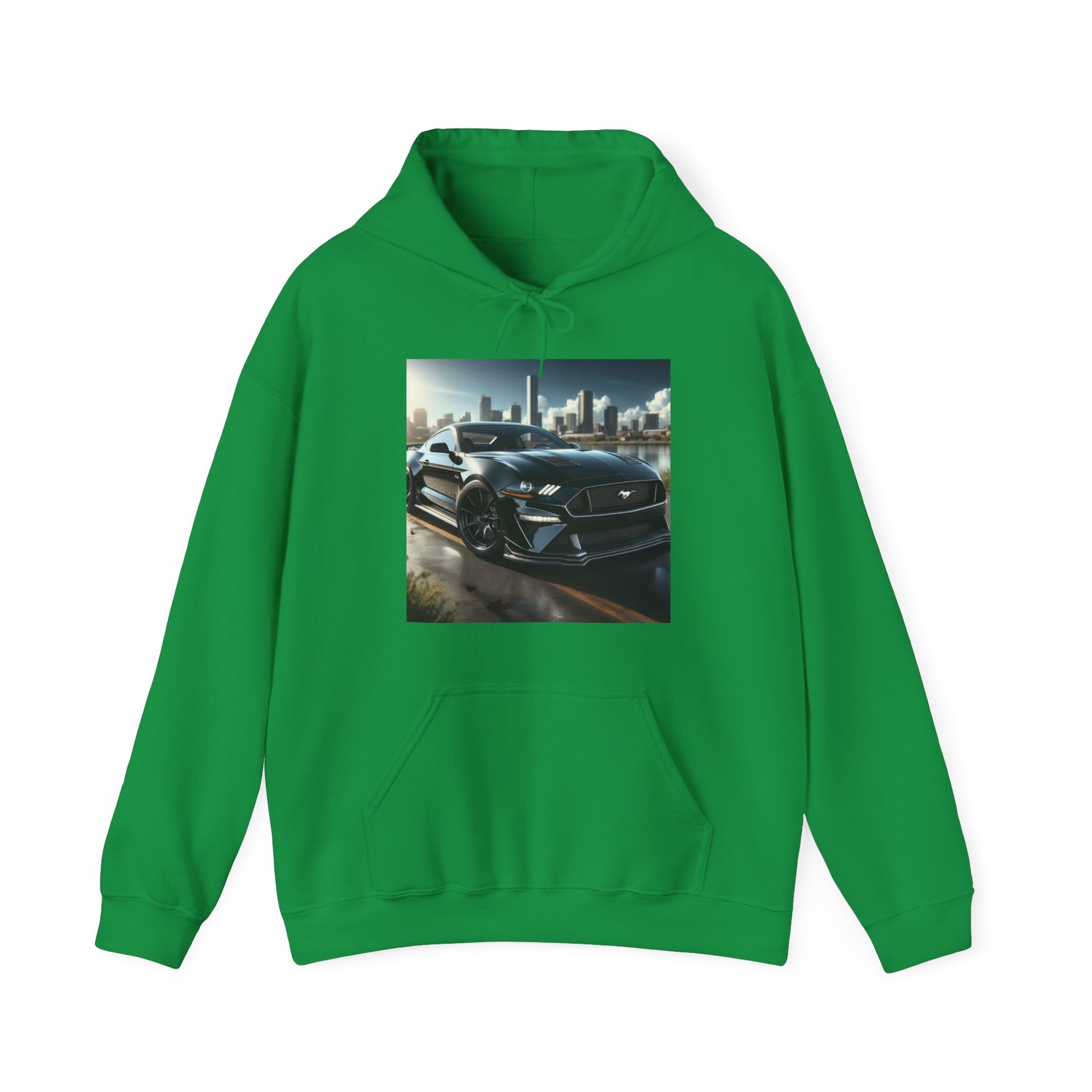 Black Mustang Hoodie Hoodie Printify Irish Green S