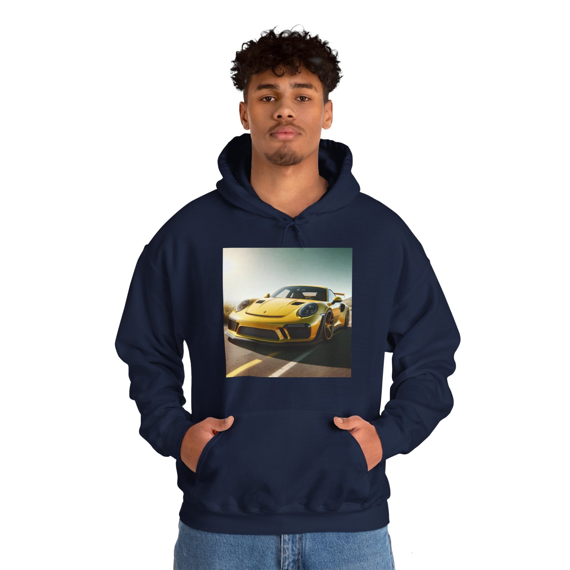 Yellow Porsche Hoodie Hoodie Printify