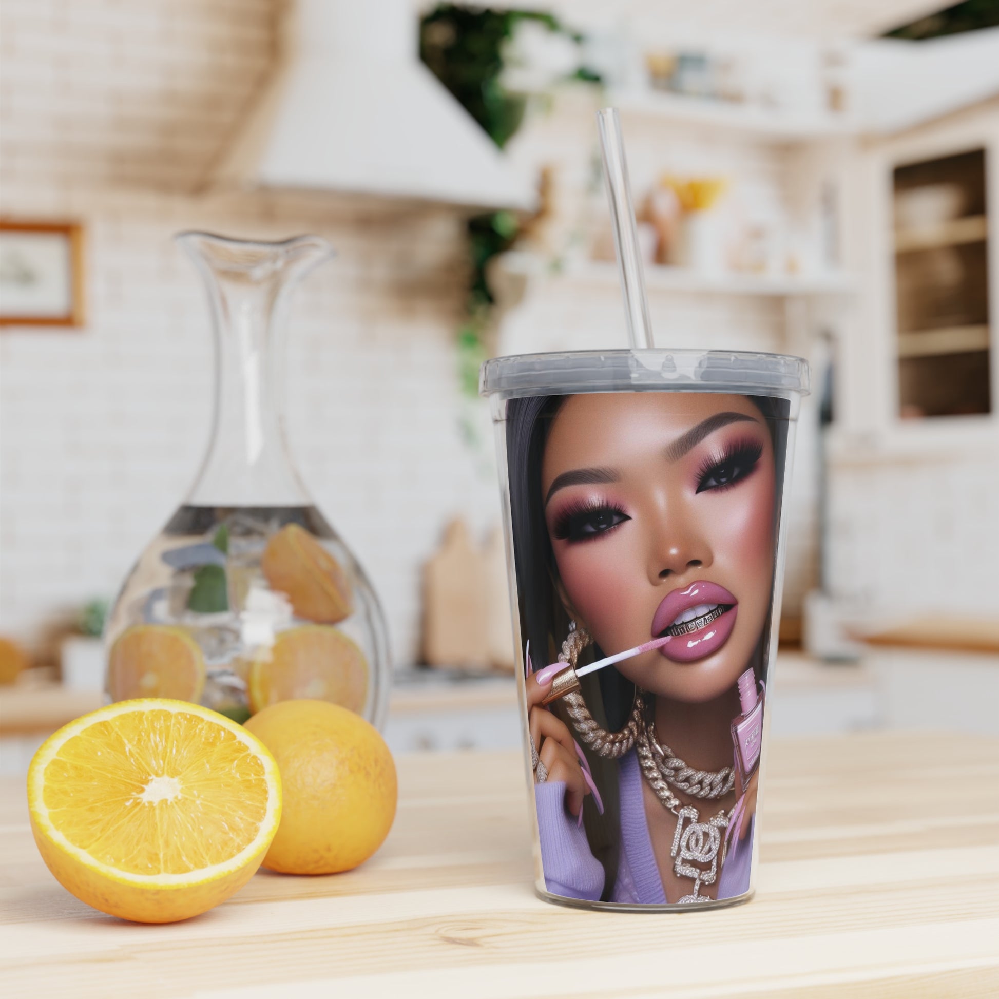 Gloss Up Tumbler with Straw Mug Printify