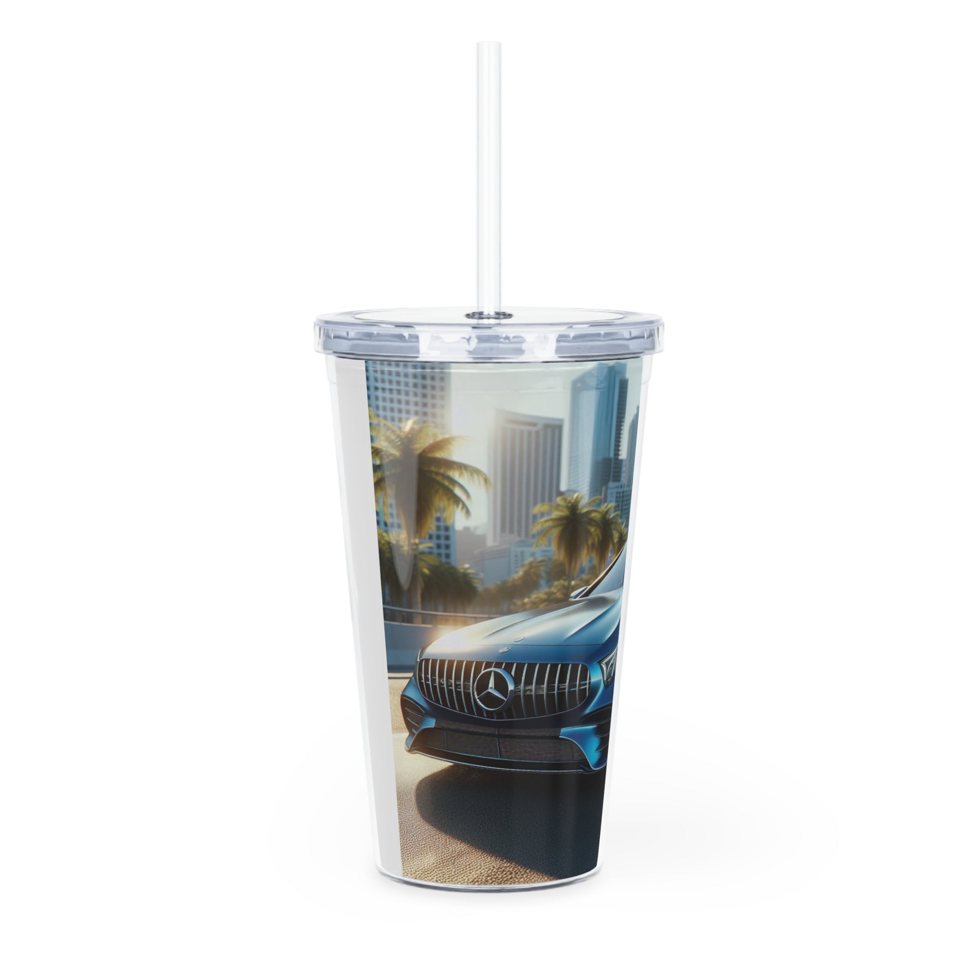 Blue Mercedes Tumbler with Straw Mug Printify